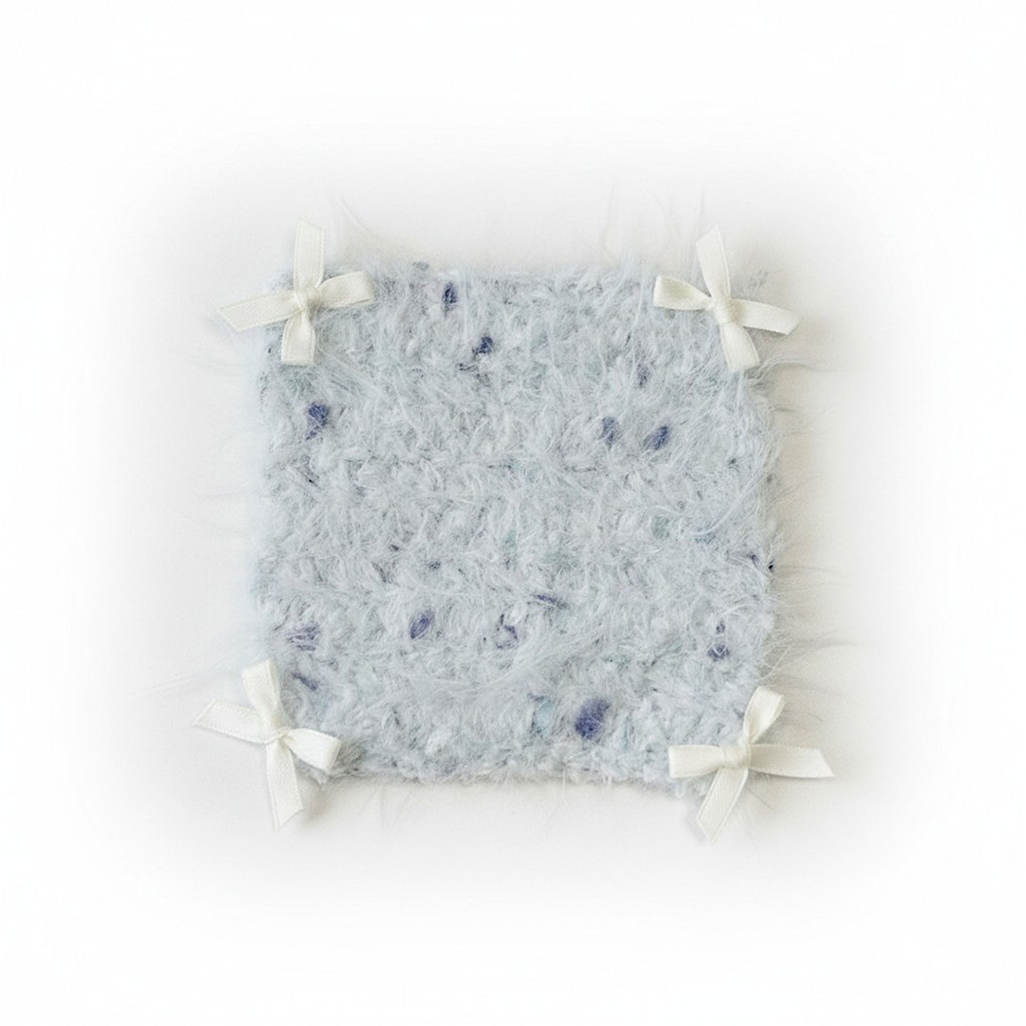 Anna-Kaci Plush Knit Coaster with Bow Corners Soft Table Protector