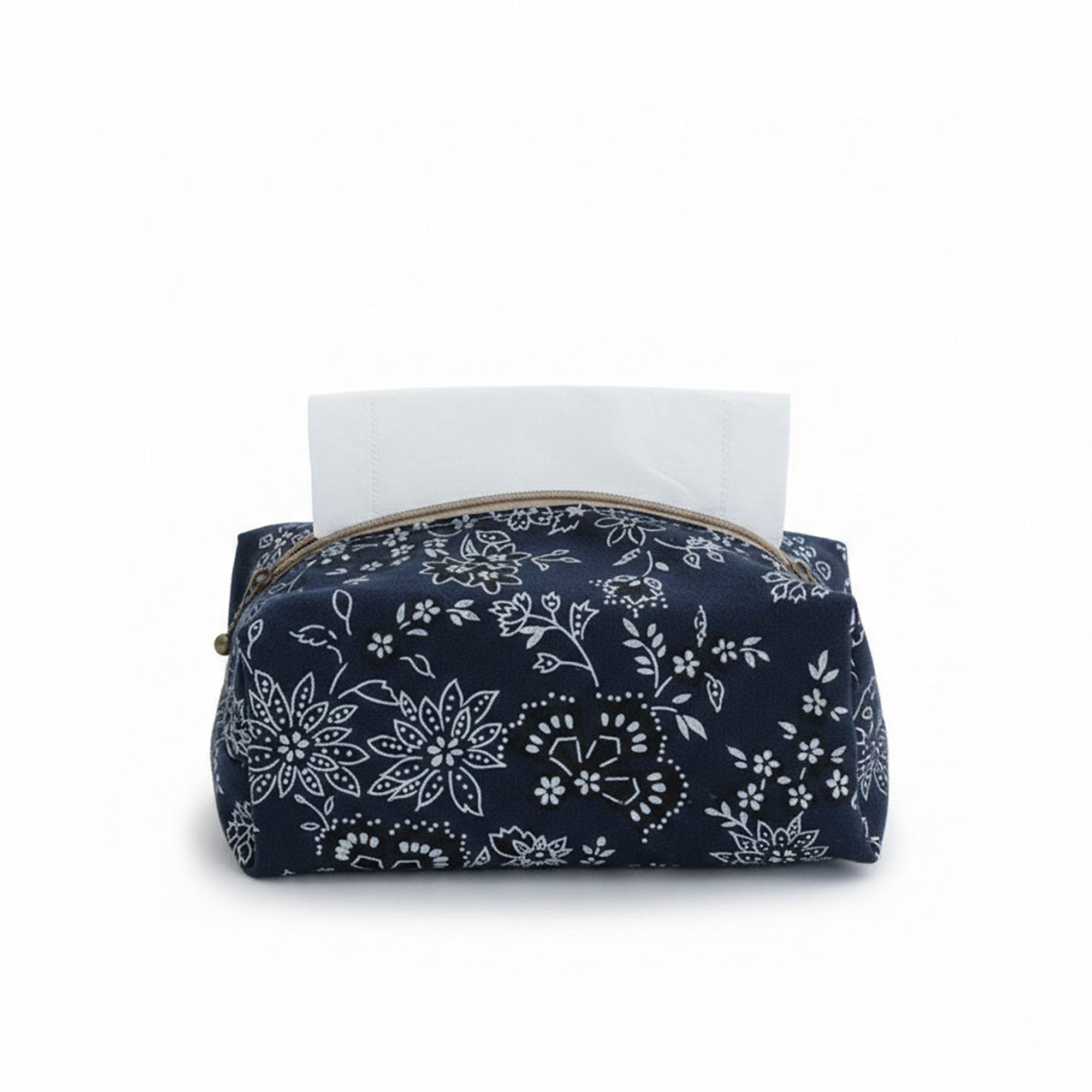 Anna-Kaci Floral Fabric Tissue Holder with Zippered Soft Cover