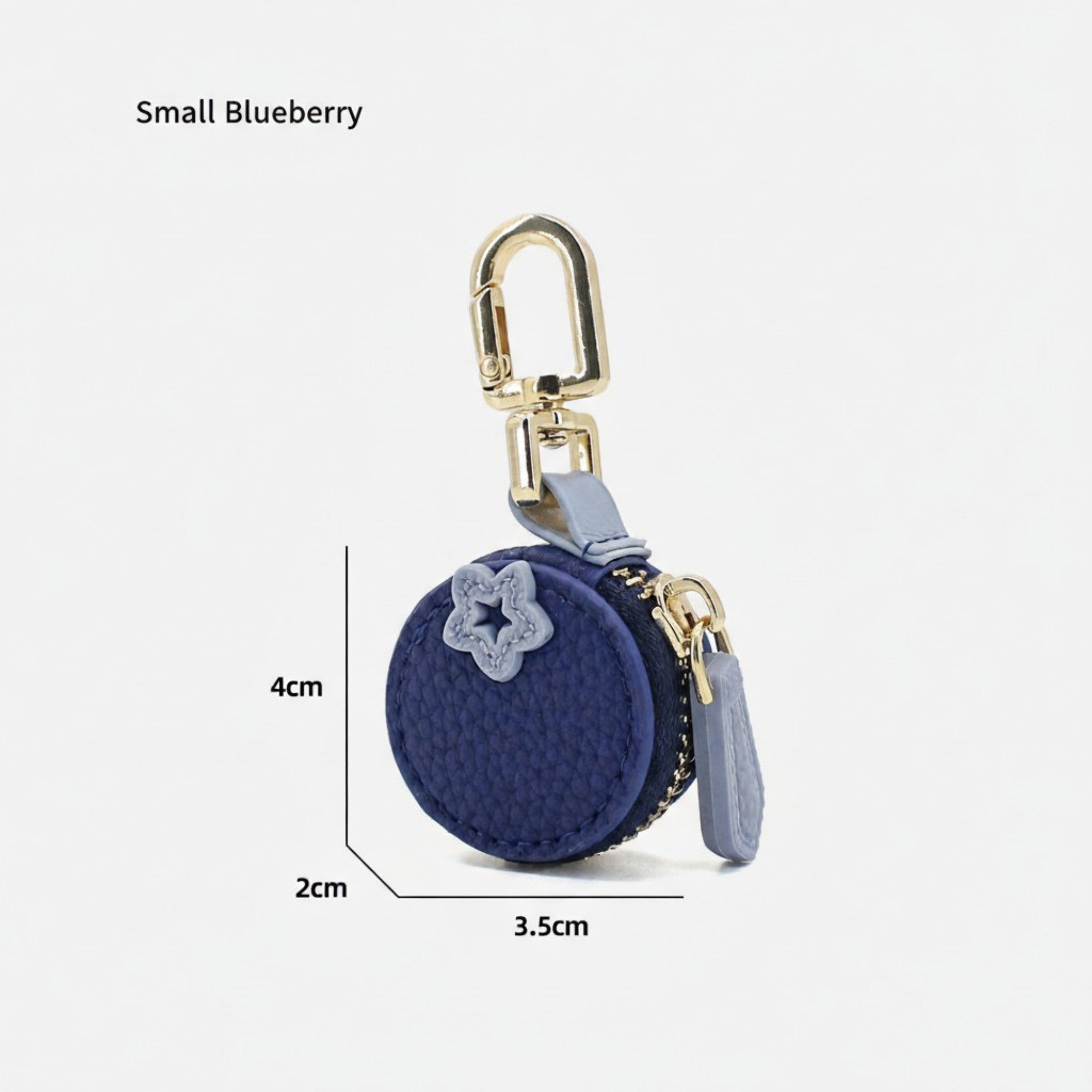 Anna-Kaci Mini Round Coin Pouch Keychain with Zipper Closure and Clip Attachment