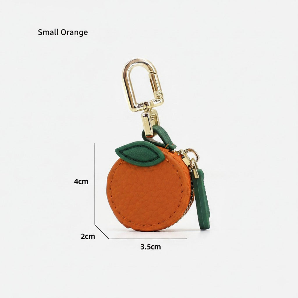 Anna-Kaci Mini Round Coin Pouch Keychain with Zipper Closure and Clip Attachment