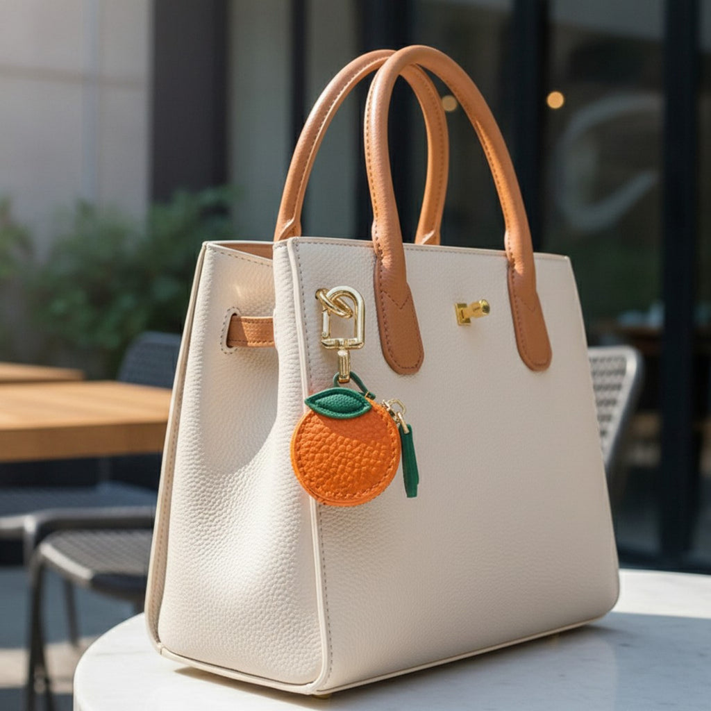 Anna-Kaci Mini Round Coin Pouch Keychain with Zipper Closure and Clip Attachment
