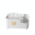 Anna-Kaci Multi-Compartment Plastic Tissue Box Organizer with Side Storage