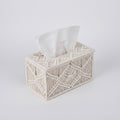 Anna-Kaci Handwoven Macrame Tissue Box Cover with Textured Geometric Design