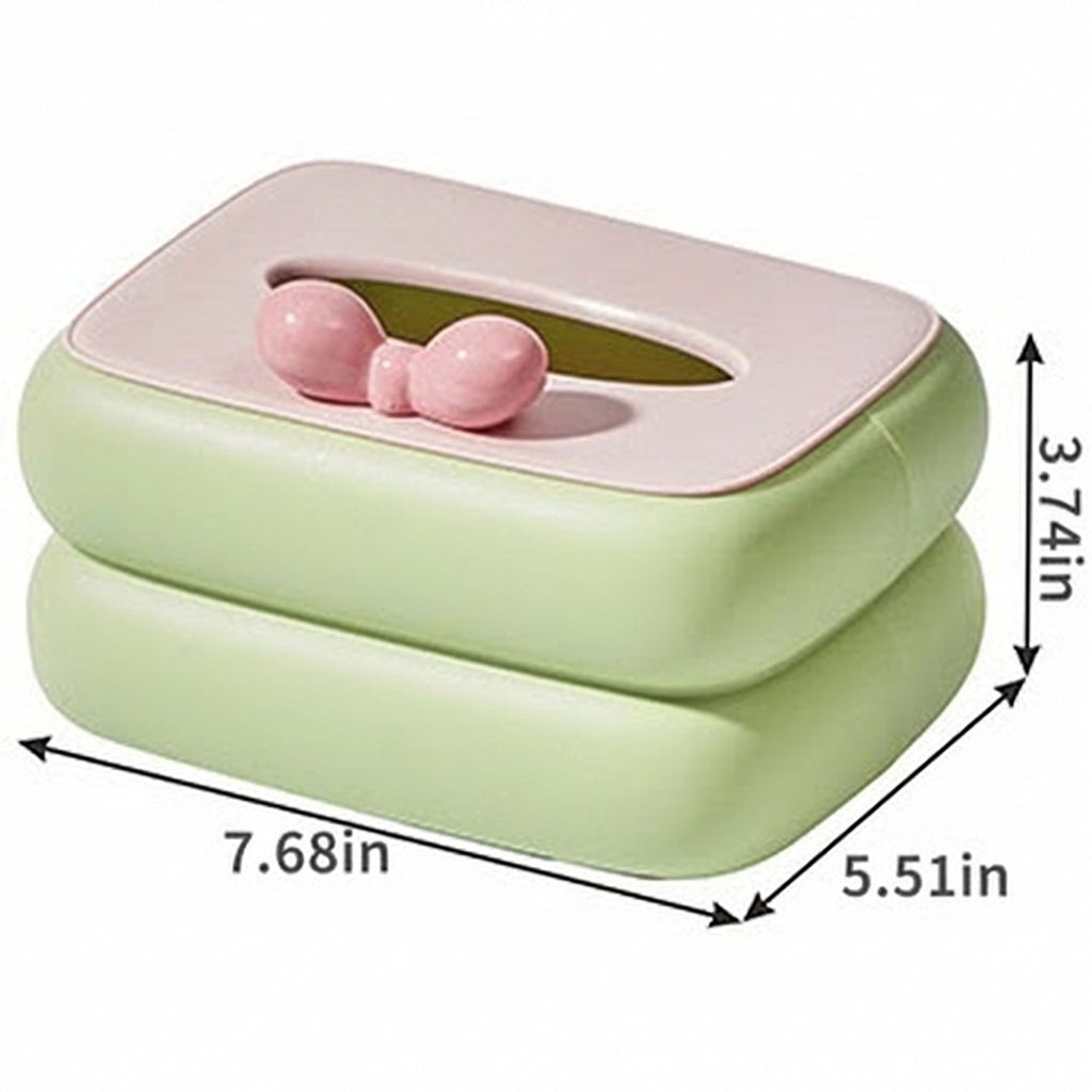 Anna-Kaci Decorative Soft Touch Tissue Box Cover with Rounded Design