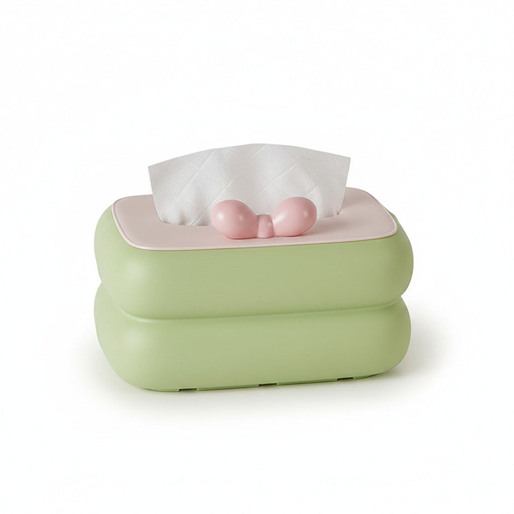 Anna-Kaci Decorative Soft Touch Tissue Box Cover with Rounded Design
