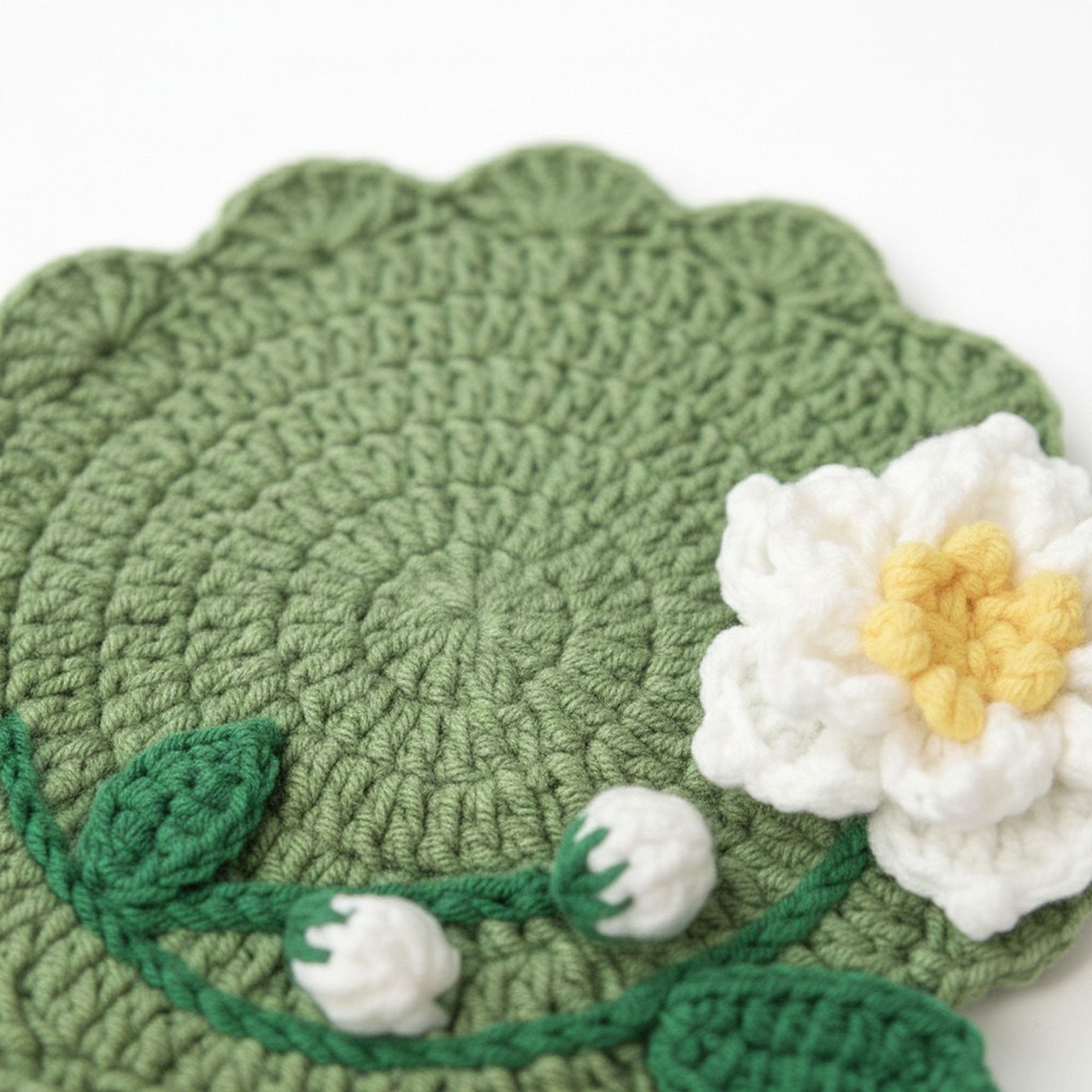 Anna-Kaci Crochet Flower Coaster Handmade Knit Table Protector