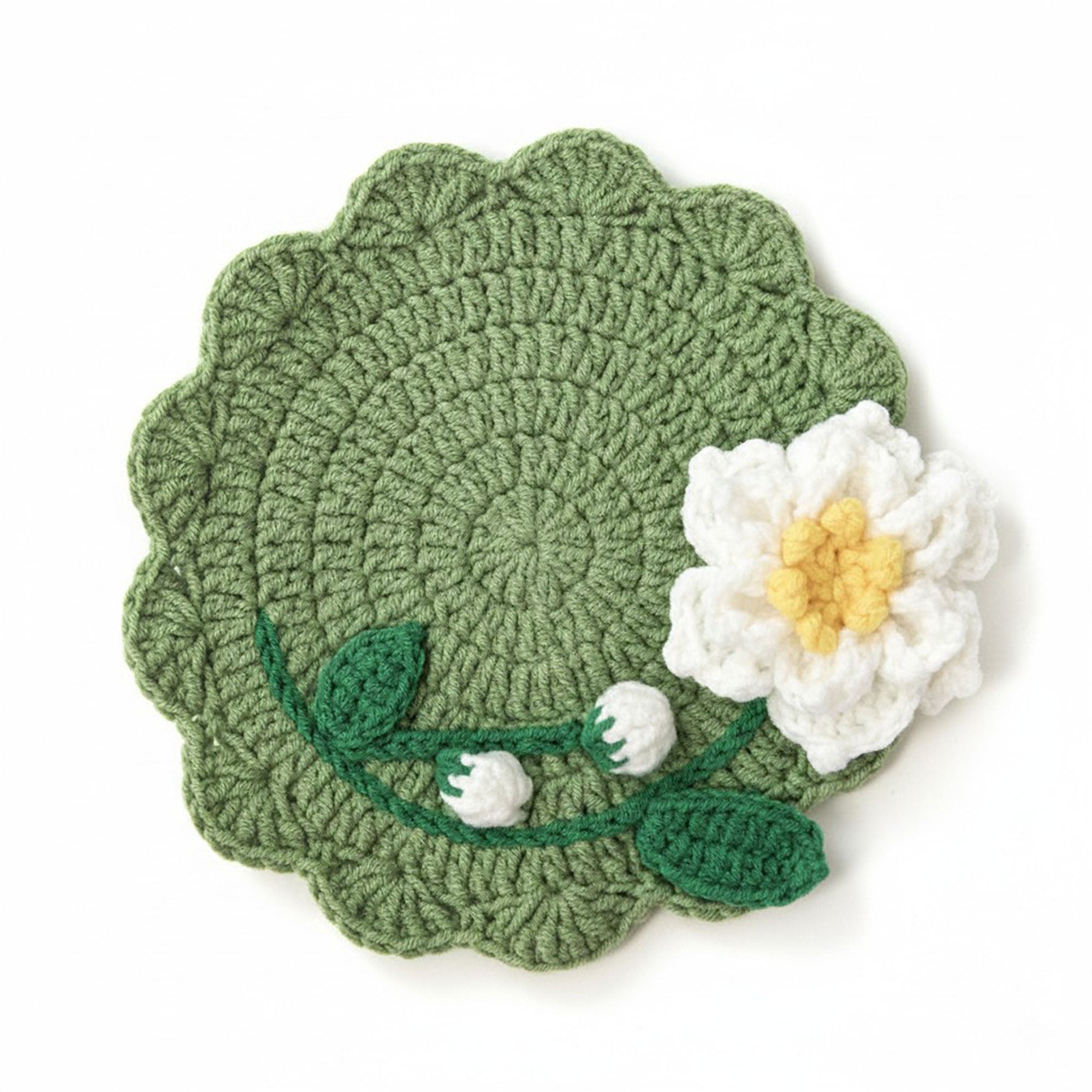 Anna-Kaci Crochet Flower Coaster Handmade Knit Table Protector