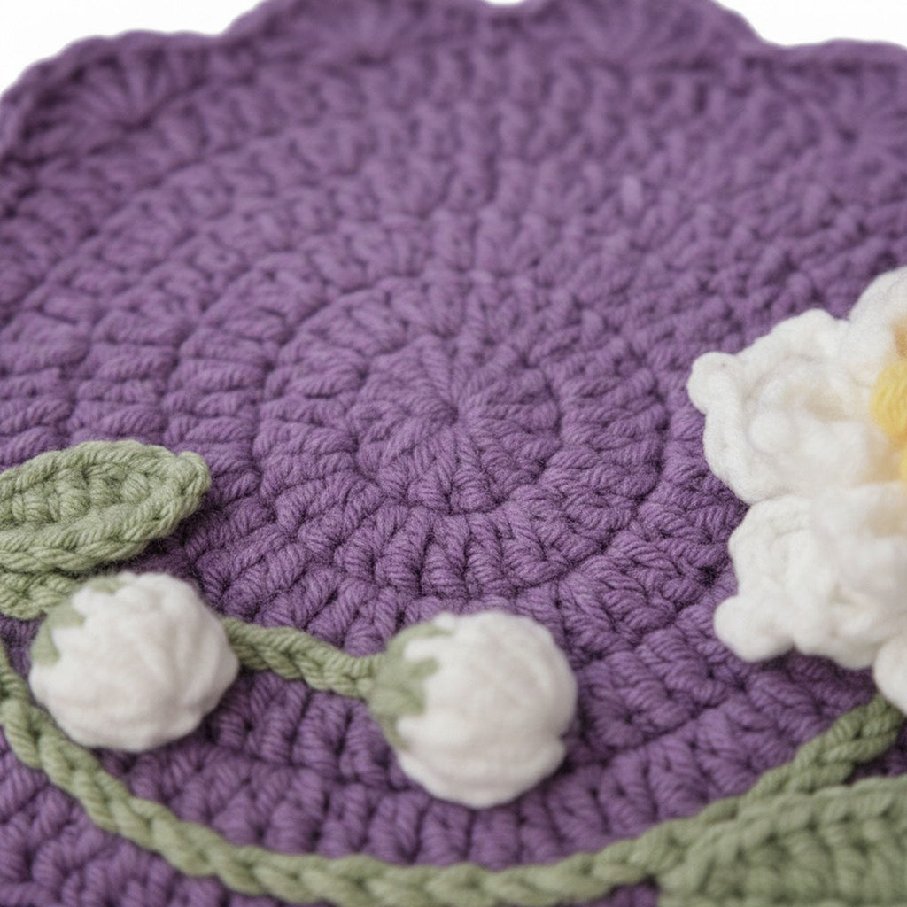 Anna-Kaci Crochet Flower Coaster Handmade Knit Table Protector