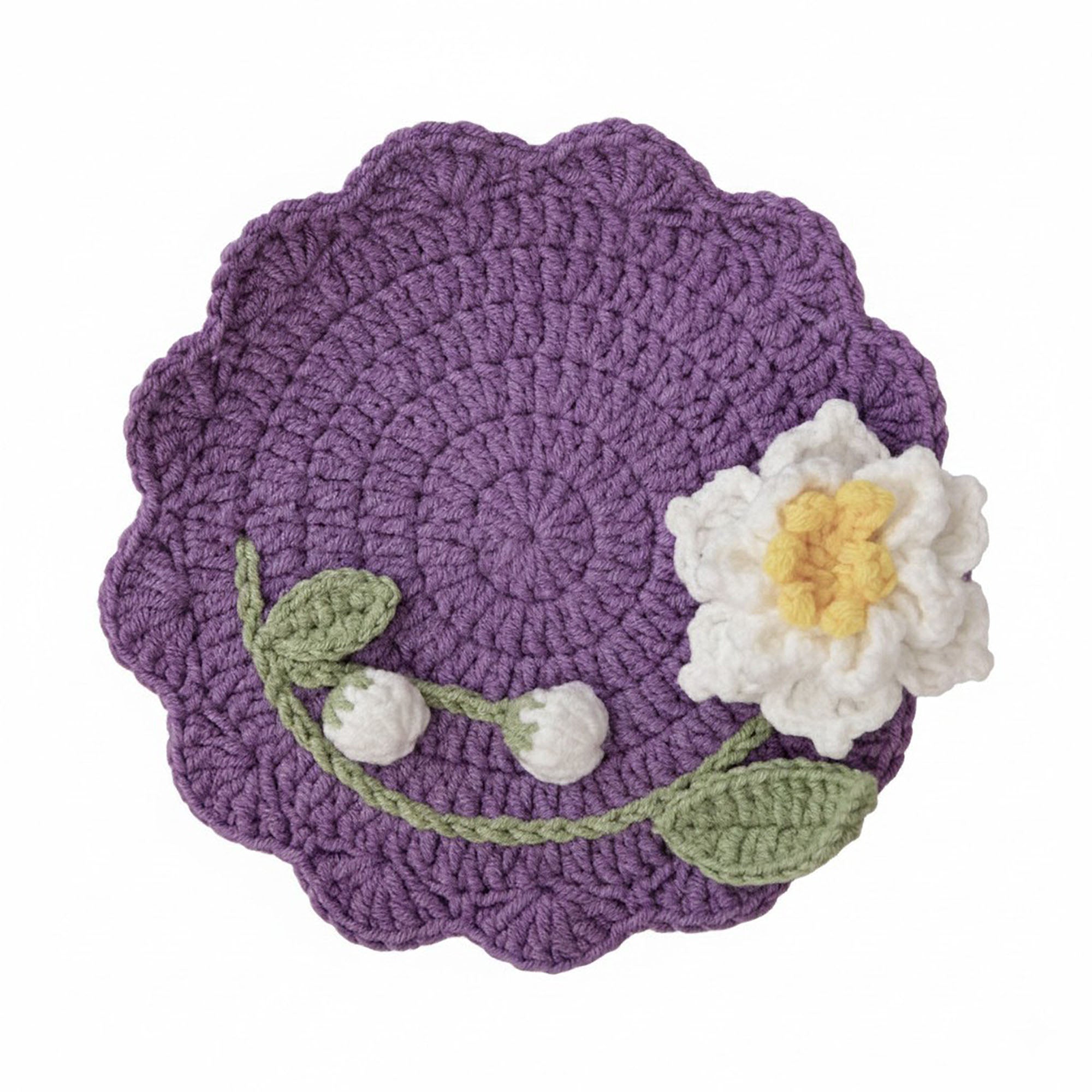 Anna-Kaci Crochet Flower Coaster Handmade Knit Table Protector