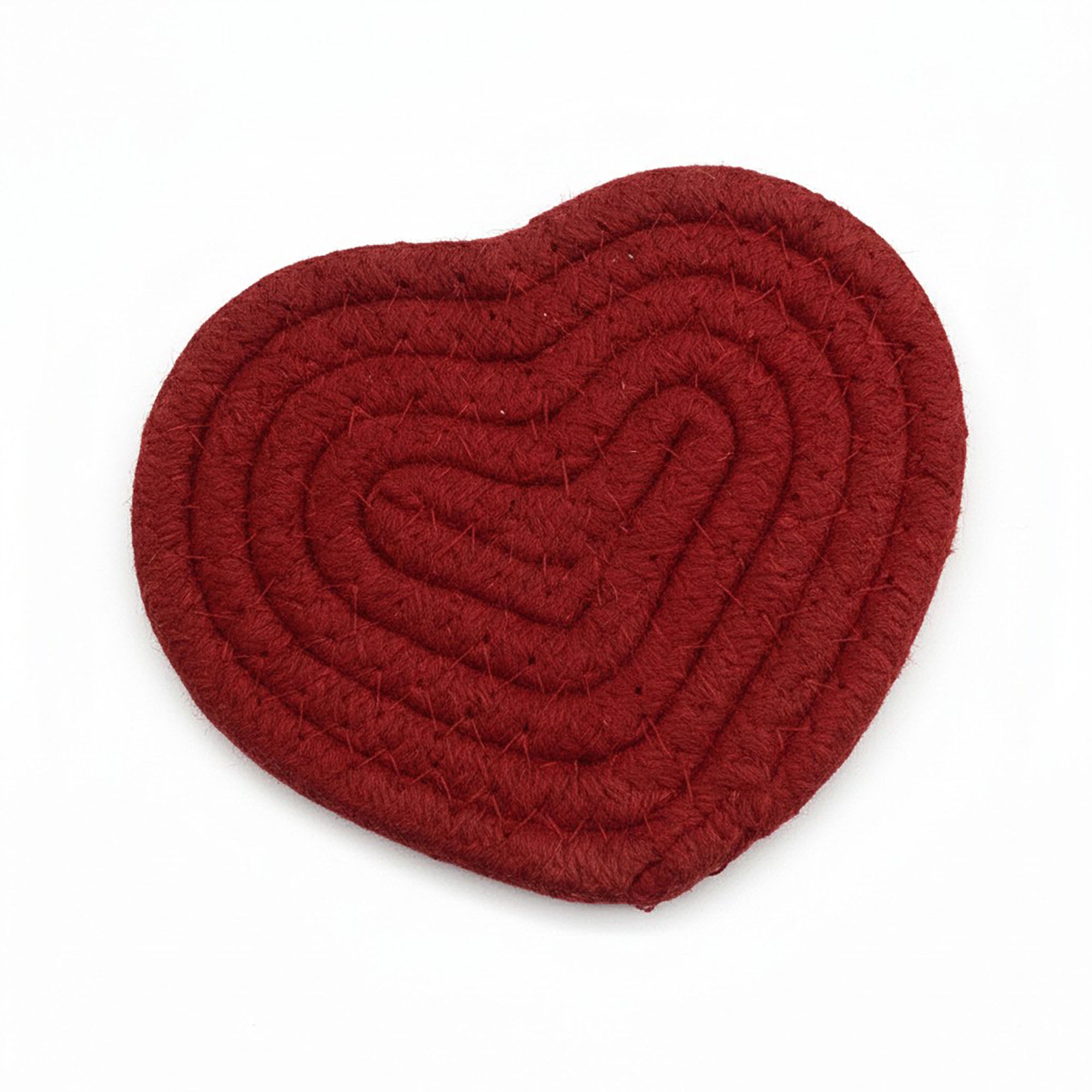 Anna-Kaci 8-PC Heart Shaped Braided Coaster Set Soft Table Protectors