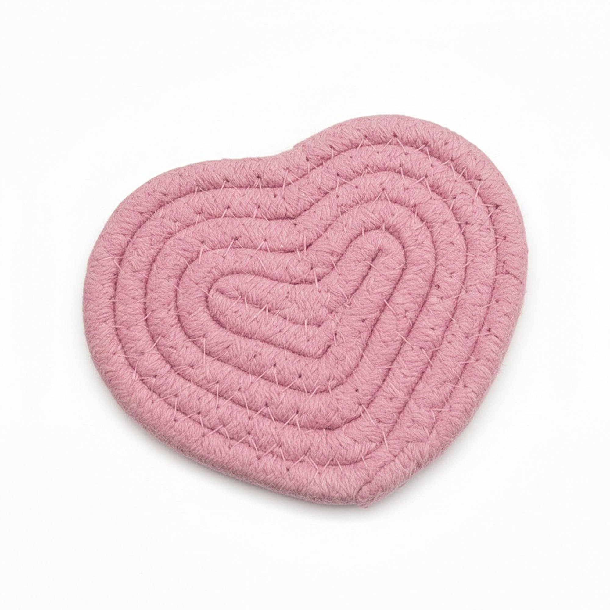 Anna-Kaci 8-PC Heart Shaped Braided Coaster Set Soft Table Protectors