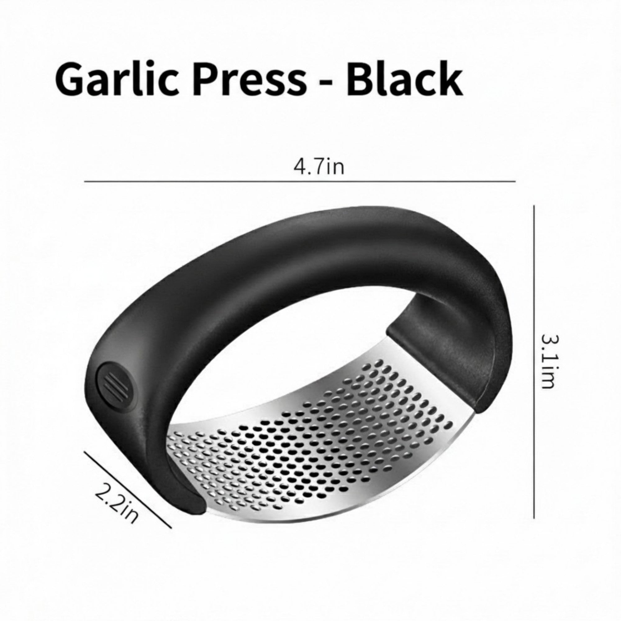 Anna-Kaci 3 Piece Garlic Press Set Handheld Mincer Crusher Tools with Ergonomic Handle