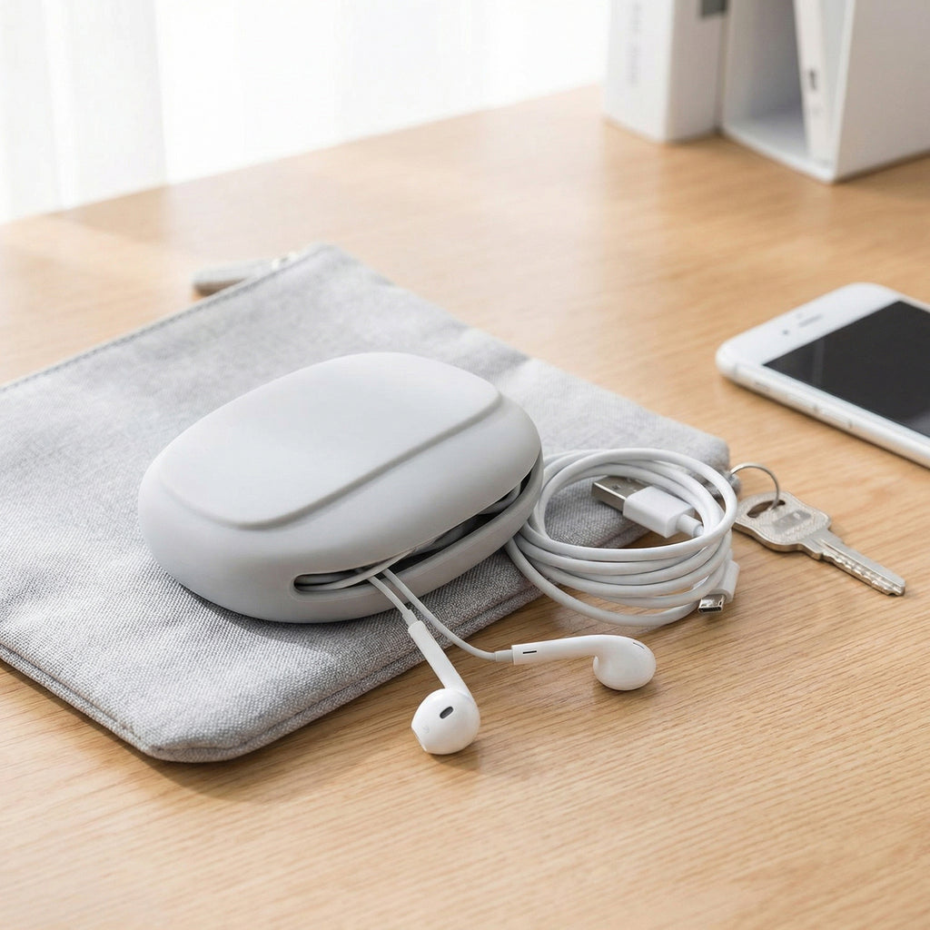 Anna-Kaci 2 Piece Cable Organizer Case Portable Cord Storage Box for Earphones Chargers Tech Accessory Pouch