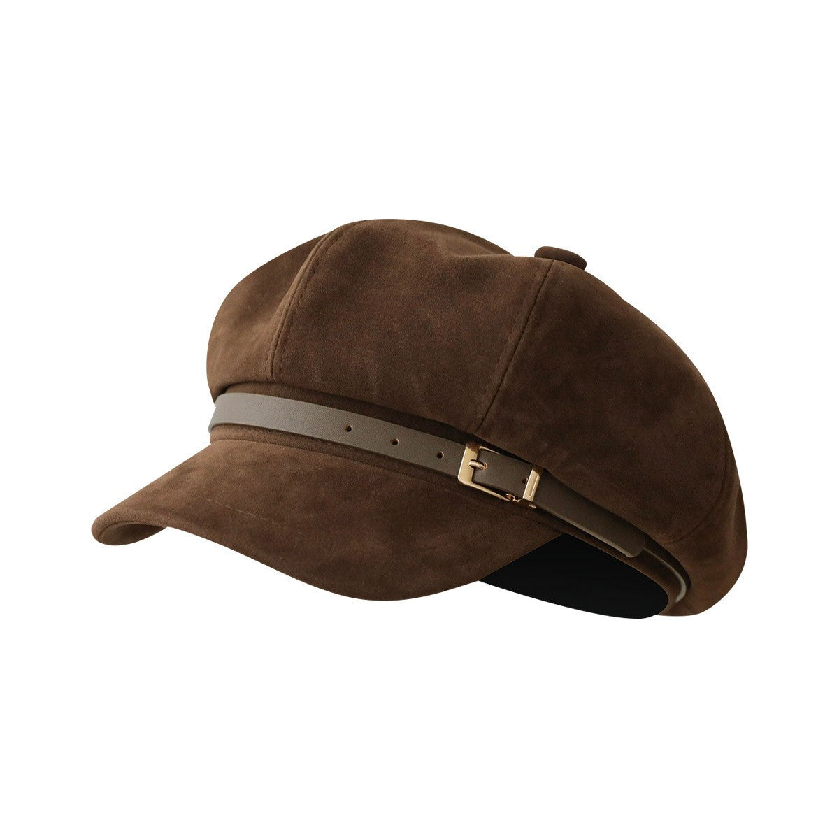 Anna-Kaci Women's Suede-Look Baker Boy Newsboy Cap with Adjustable Buckle Strap Vintage Soft Fall Hat