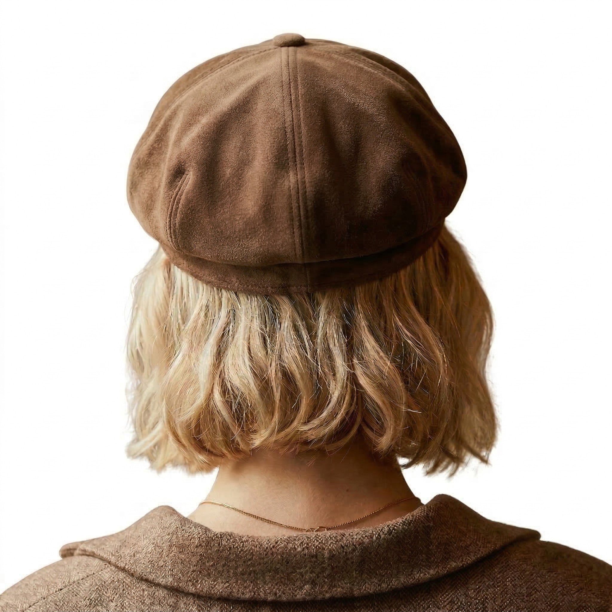 Anna-Kaci Women's Suede-Look Baker Boy Newsboy Cap with Adjustable Buckle Strap Vintage Soft Fall Hat