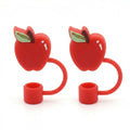 Anna-Kaci Silicone Straw Cover Caps 2 Pack Reusable Dust Proof Cute Drink Straw Toppers
