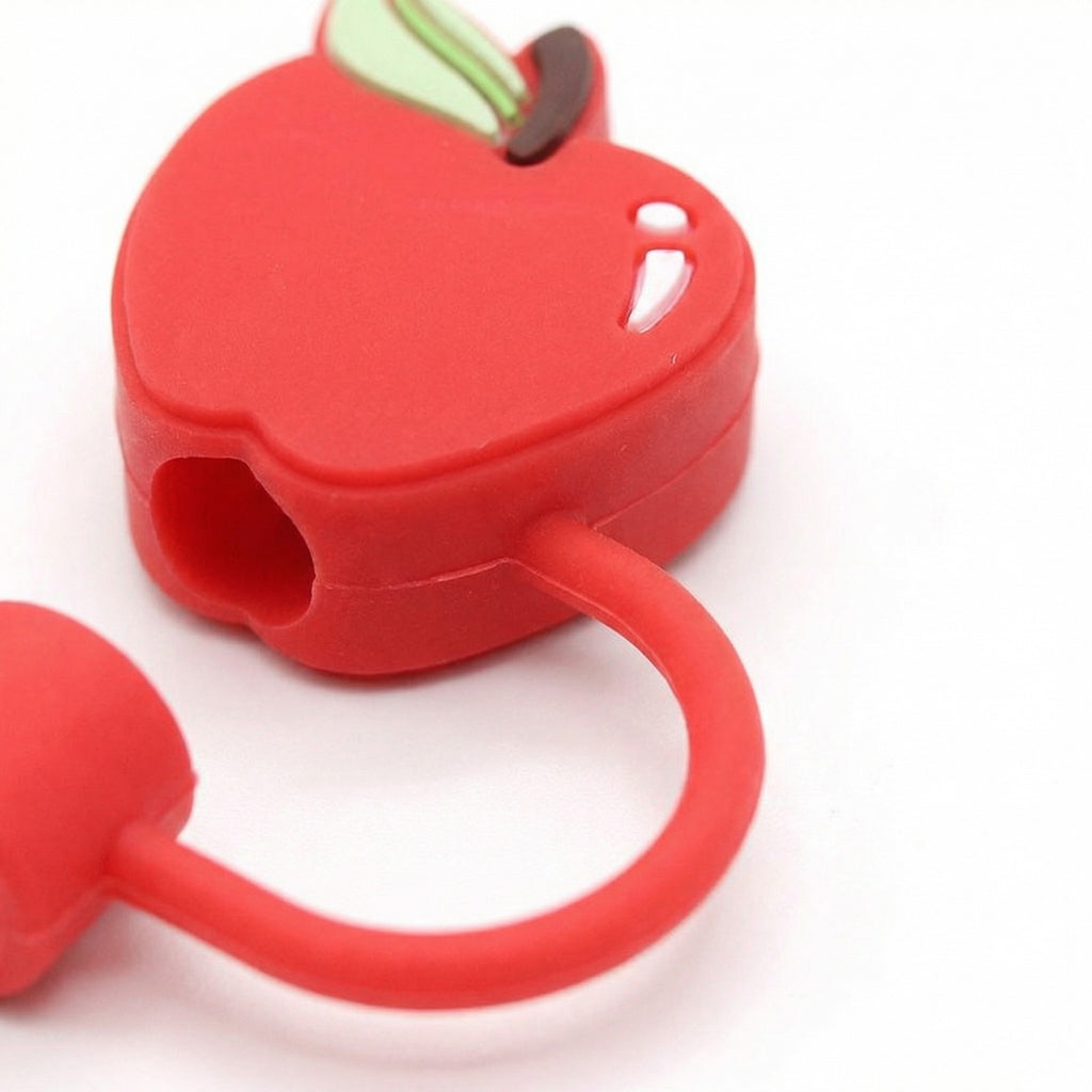 Anna-Kaci Silicone Straw Cover Caps 2 Pack Reusable Dust Proof Cute Drink Straw Toppers