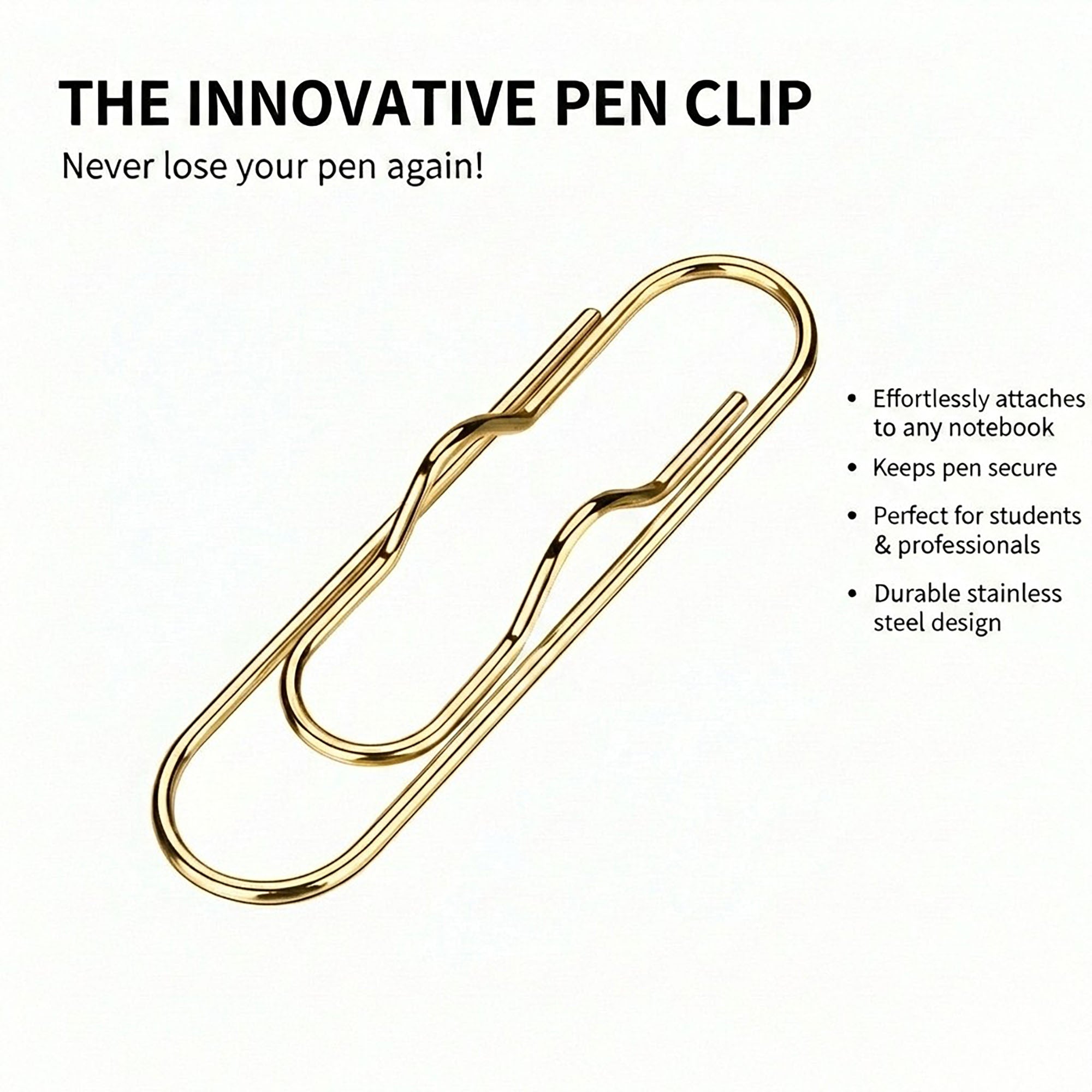 Anna-Kaci 5-Piece Stainless Steel Pen Clip Bookmark Holder for Notebooks Journals and Planners