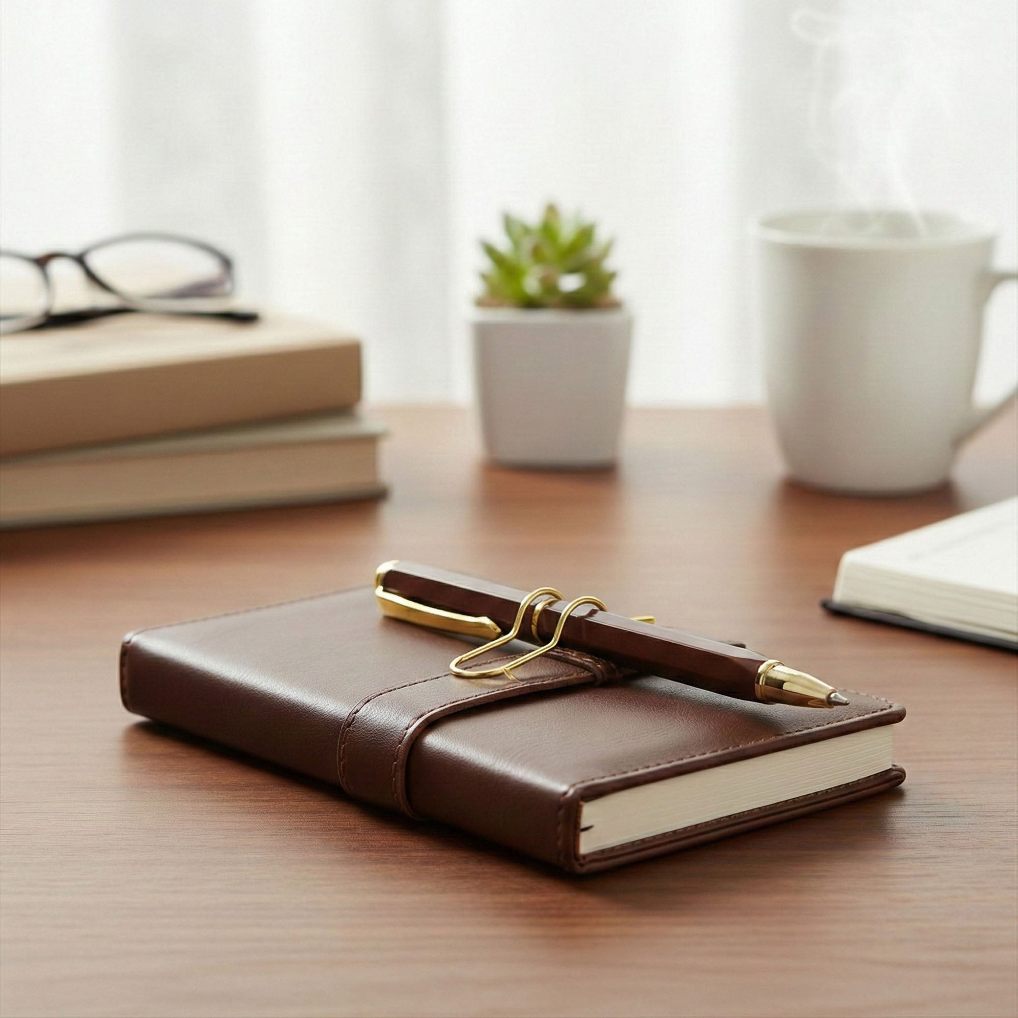 Anna-Kaci 5-Piece Stainless Steel Pen Clip Bookmark Holder for Notebooks Journals and Planners