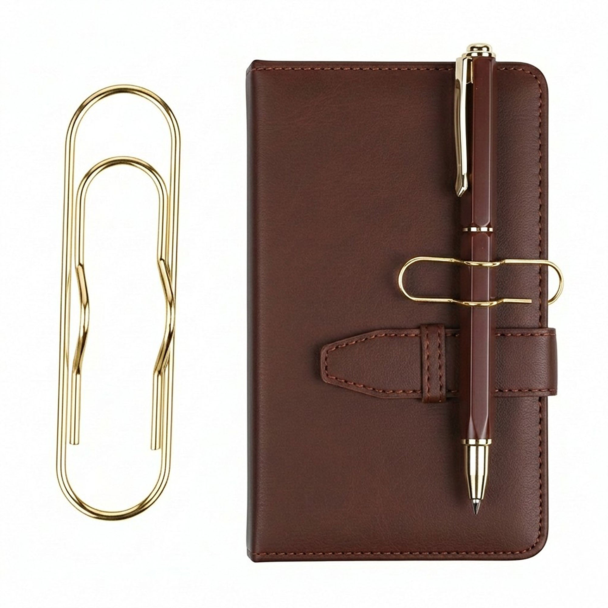 Anna-Kaci 5-Piece Stainless Steel Pen Clip Bookmark Holder for Notebooks Journals and Planners