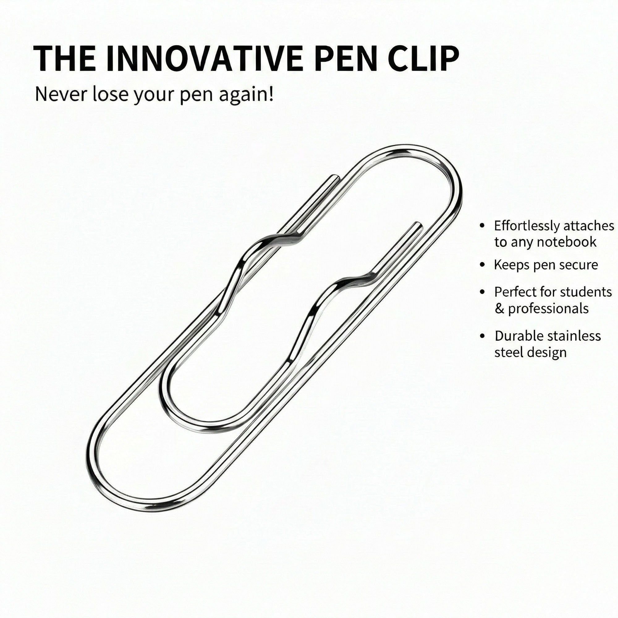 Anna-Kaci 5-Piece Stainless Steel Pen Clip Bookmark Holder for Notebooks Journals and Planners