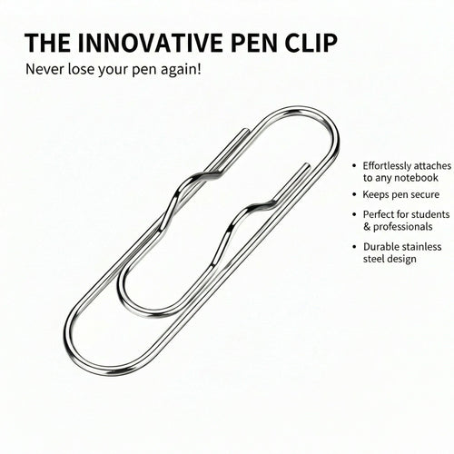 Anna-Kaci 5-Piece Stainless Steel Pen Clip Bookmark Holder for Notebooks Journals and Planners
