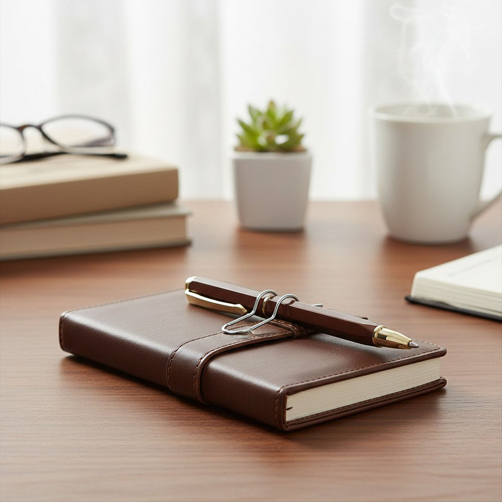 Anna-Kaci 5-Piece Stainless Steel Pen Clip Bookmark Holder for Notebooks Journals and Planners