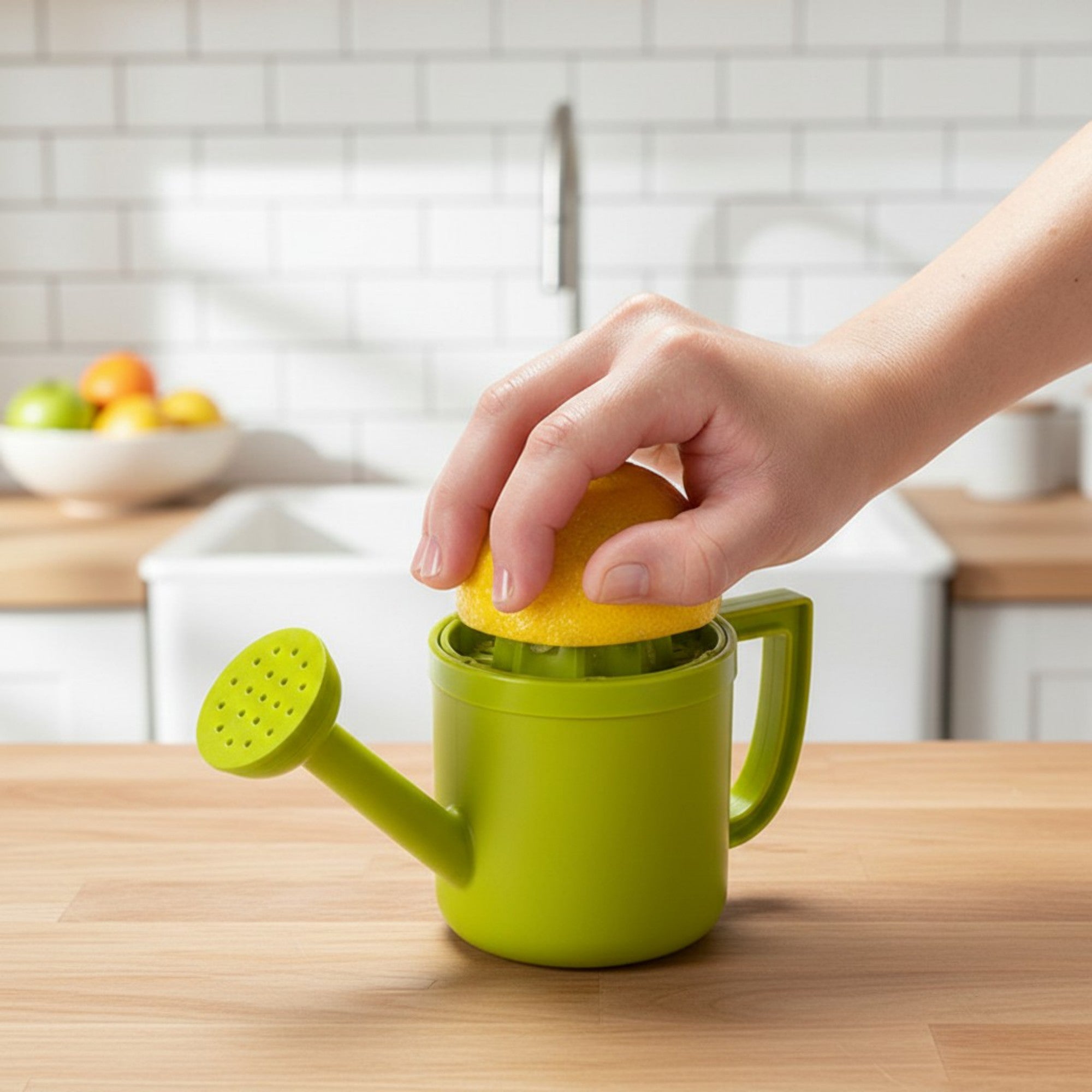 Anna-Kaci Handheld Citrus Juicer with Spout and Handle Manual Lemon Juicing Container