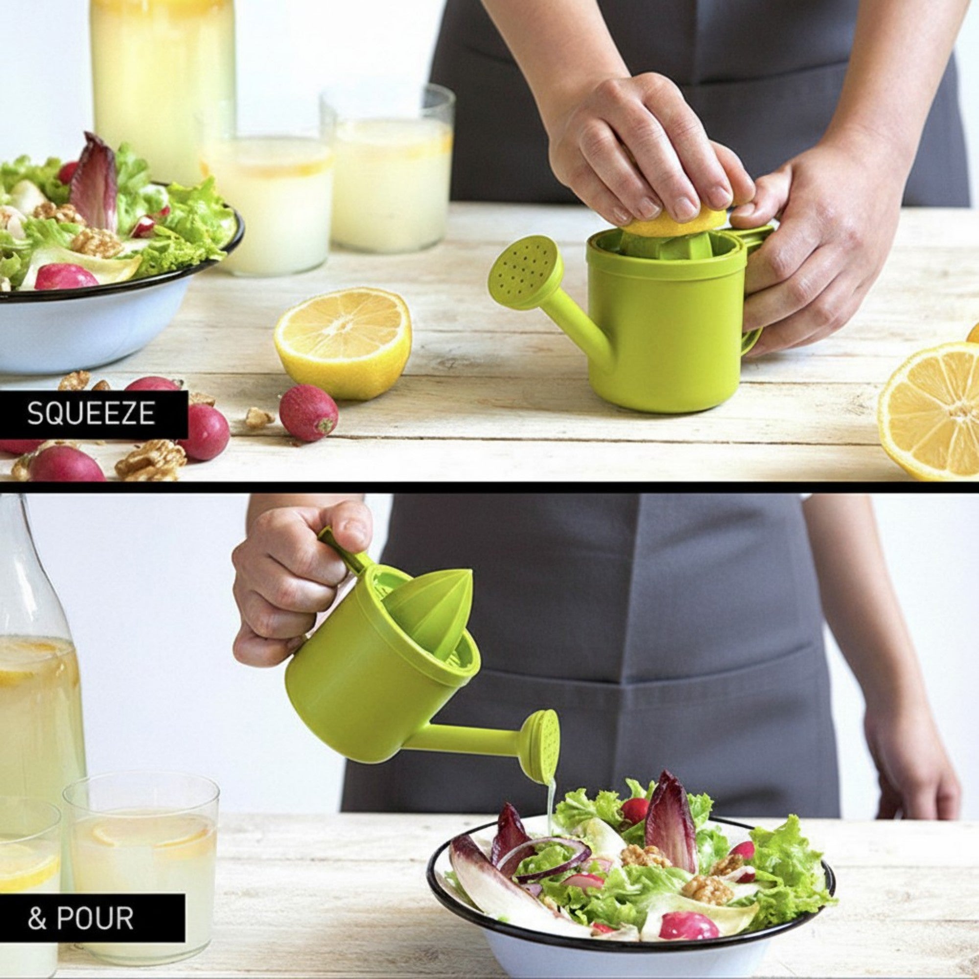 Anna-Kaci Handheld Citrus Juicer with Spout and Handle Manual Lemon Juicing Container