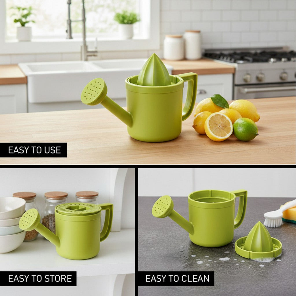 Anna-Kaci Handheld Citrus Juicer with Spout and Handle Manual Lemon Juicing Container