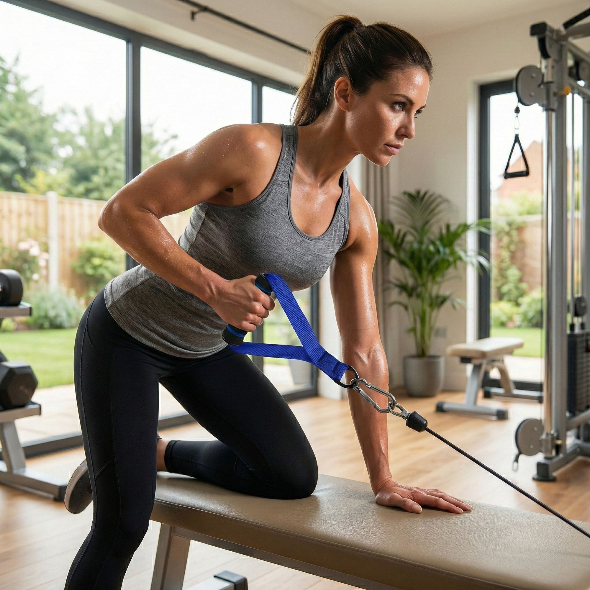 Anna-Kaci Resistance Band Handle Grip with Metal D Ring Attachment