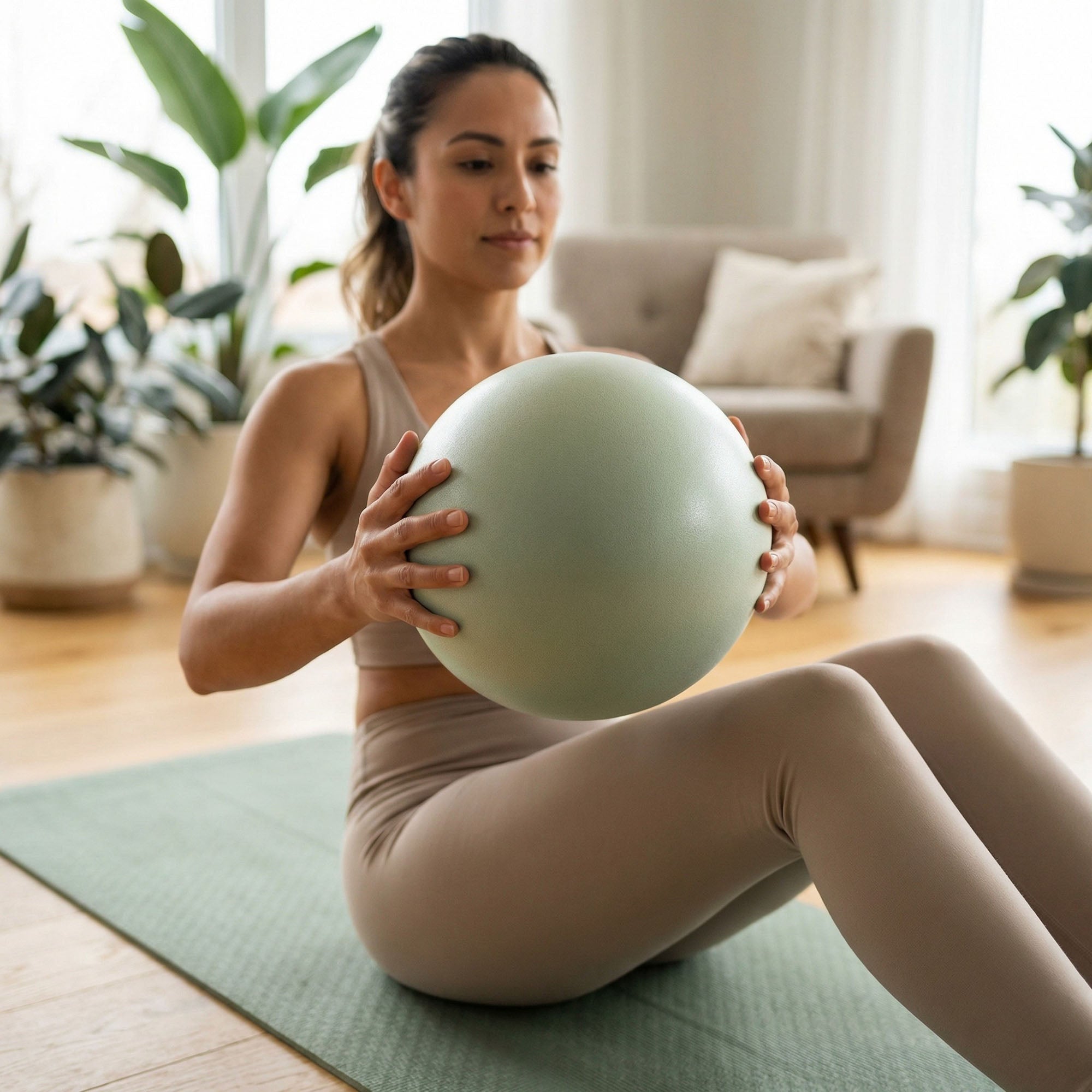 Anna-Kaci 2-PC Mini Exercise Ball for Pilates Yoga Core Stability Training