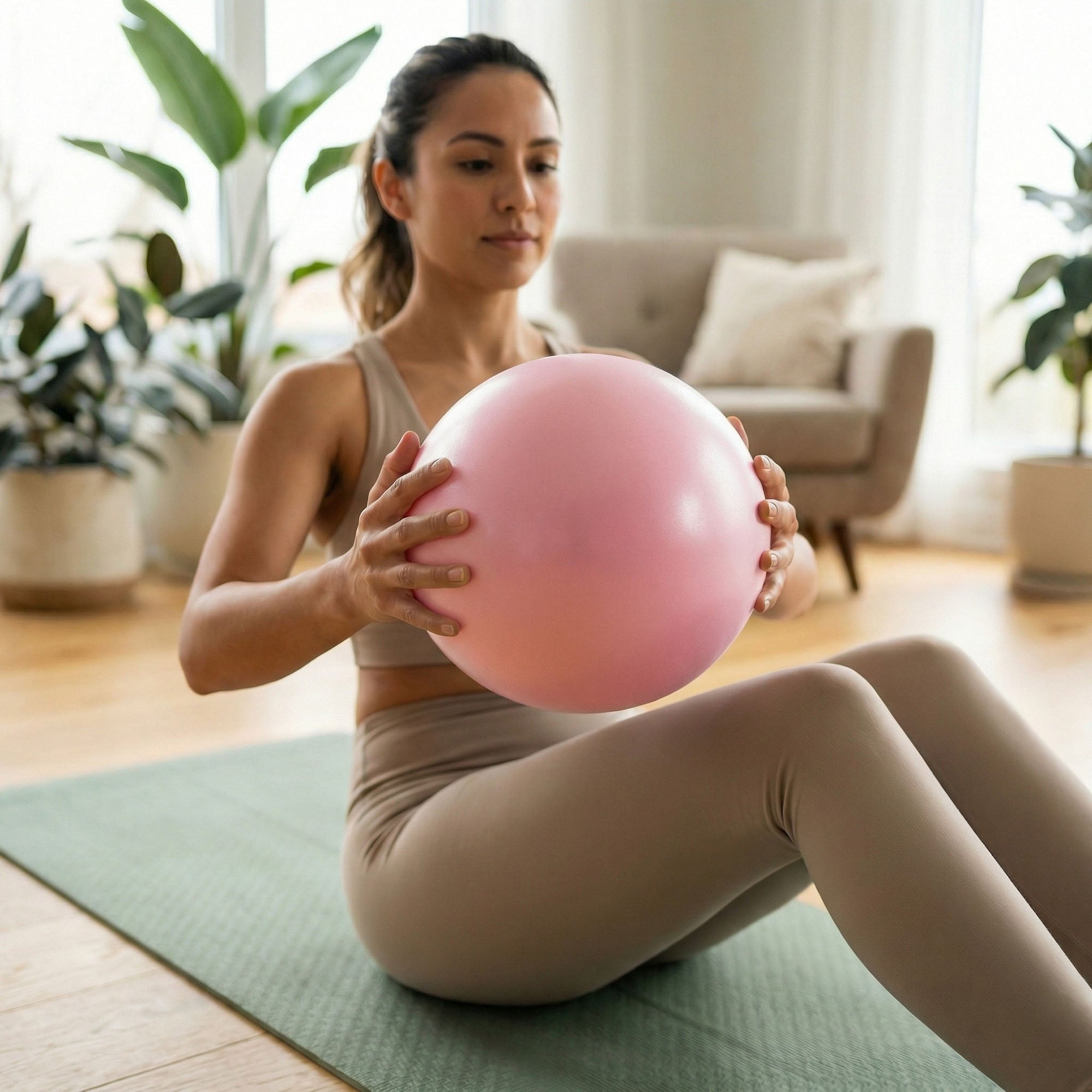 Anna-Kaci 2-PC Mini Exercise Ball for Pilates Yoga Core Stability Training