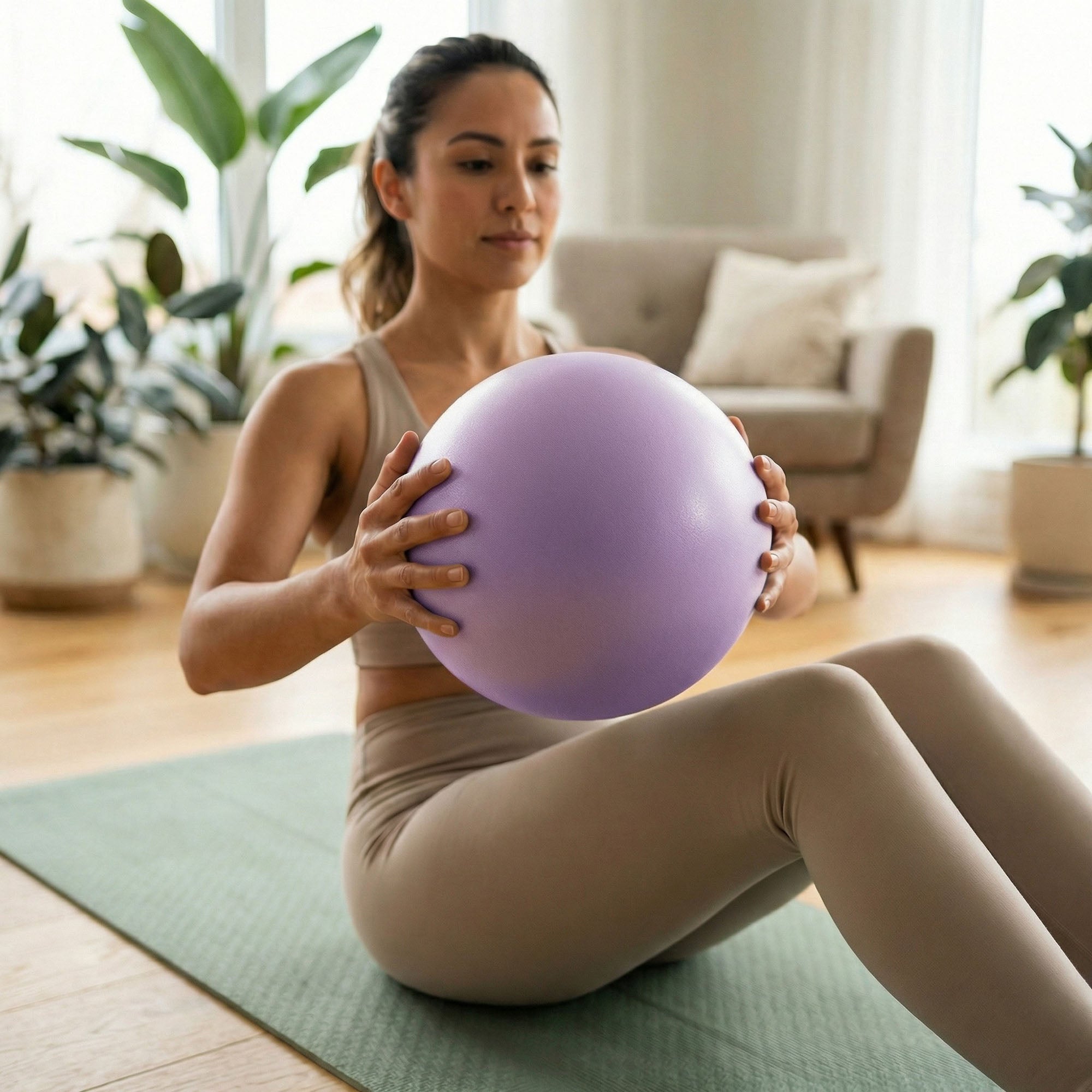 Anna-Kaci 2-PC Mini Exercise Ball for Pilates Yoga Core Stability Training