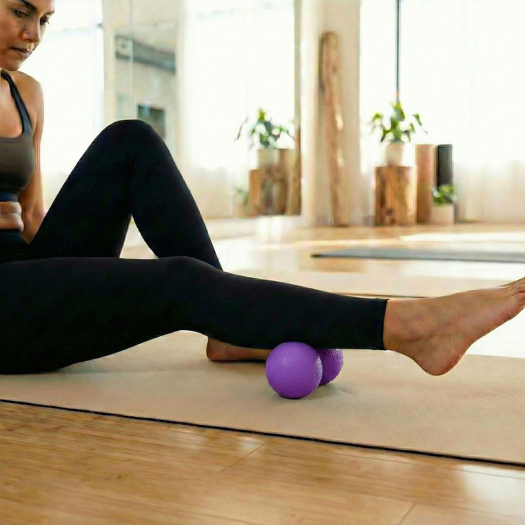 Anna-Kaci 2-PC Peanut Massage Ball for Deep Tissue Back and Foot Muscle Relief