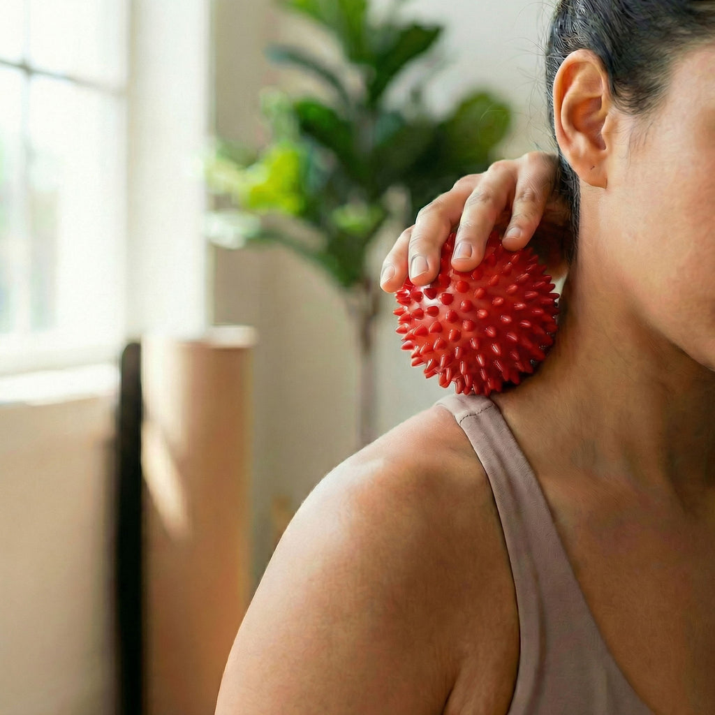 Anna-Kaci 4-PC Spiky Massage Ball for Muscle Relief and Trigger Point Therapy