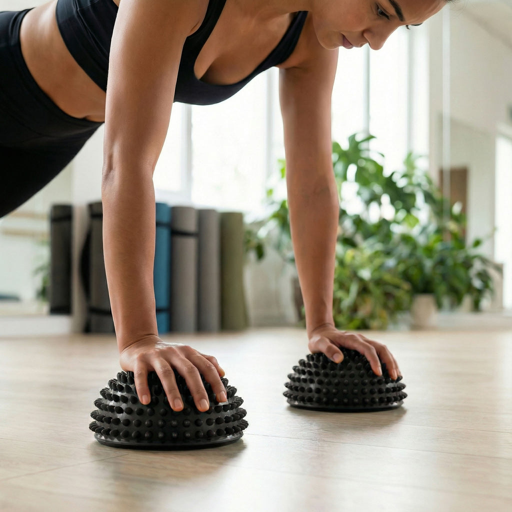 Anna-Kaci 2-PC Half Balance Ball Trainer with Textured Grip Surface for Stability Core Strength