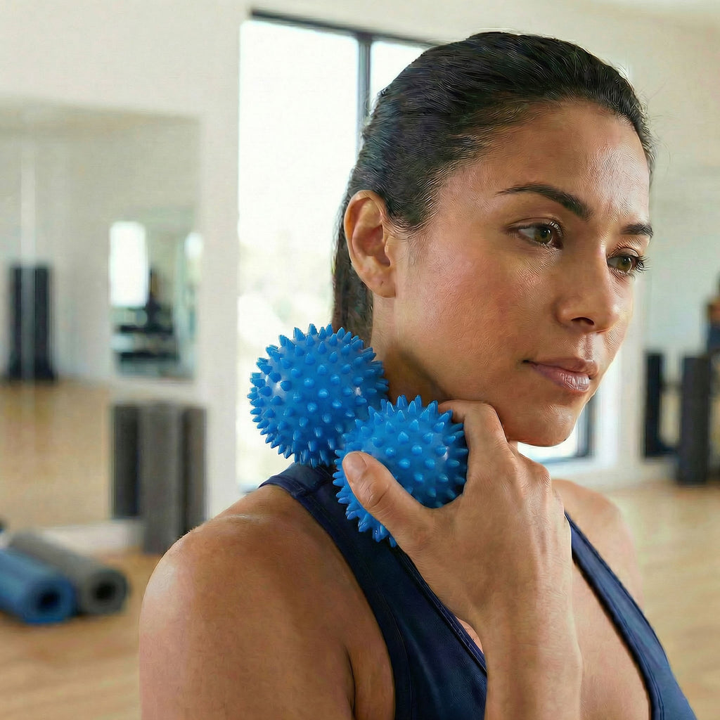 Anna-Kaci 4-PC Textured Peanut Massage Ball for Deep Tissue Spine and Muscle Relief