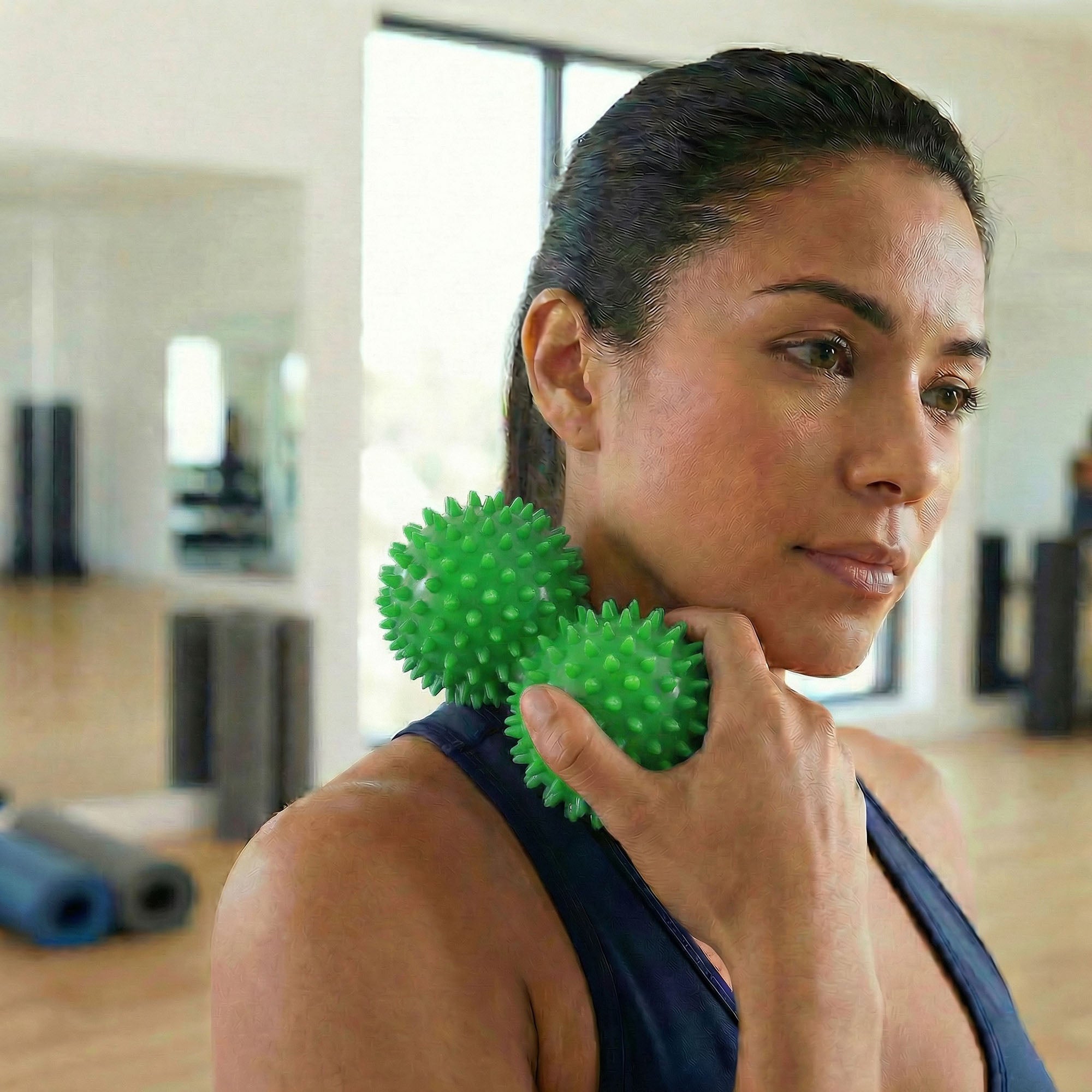 Anna-Kaci 4-PC Textured Peanut Massage Ball for Deep Tissue Spine and Muscle Relief
