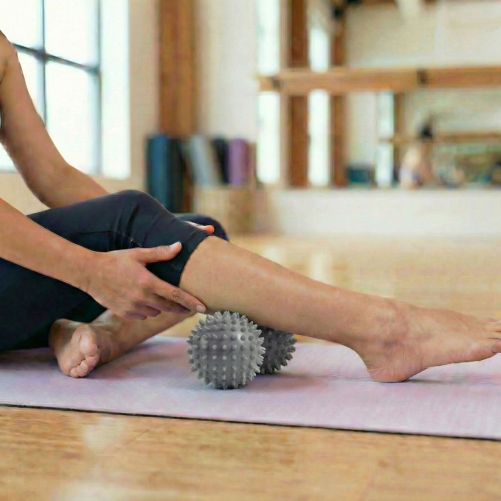 Anna-Kaci 4-PC Textured Peanut Massage Ball for Deep Tissue Spine and Muscle Relief