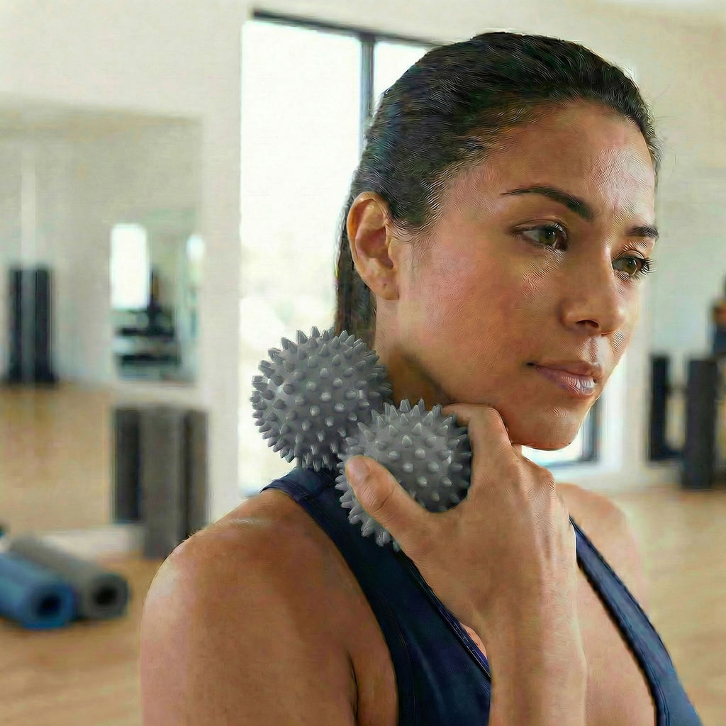 Anna-Kaci 4-PC Textured Peanut Massage Ball for Deep Tissue Spine and Muscle Relief