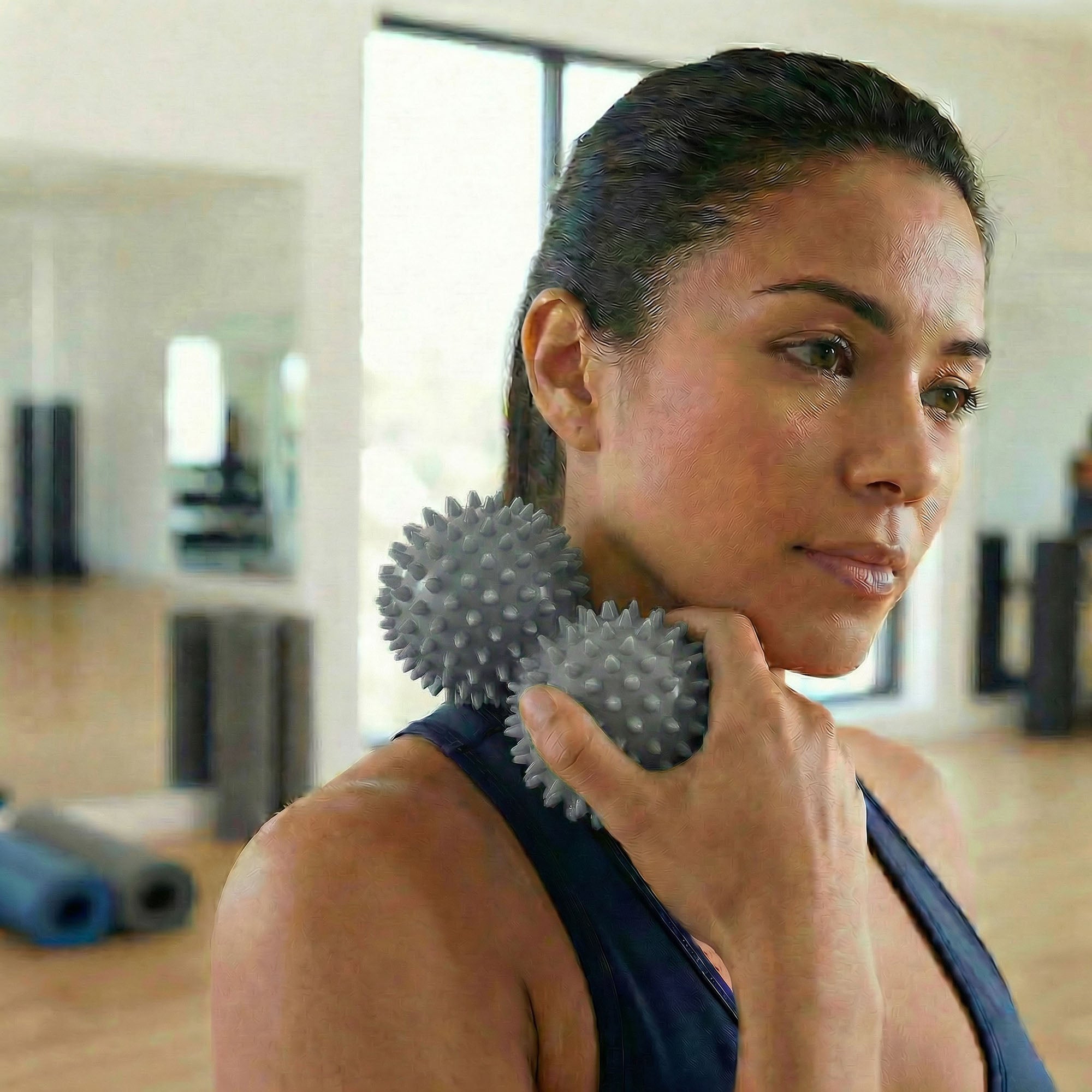 Anna-Kaci 4-PC Textured Peanut Massage Ball for Deep Tissue Spine and Muscle Relief