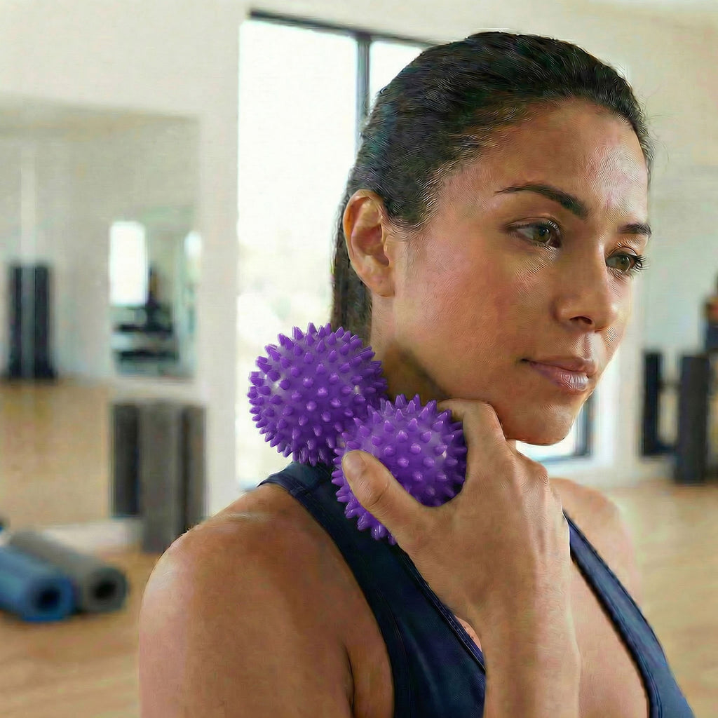 Anna-Kaci 4-PC Textured Peanut Massage Ball for Deep Tissue Spine and Muscle Relief