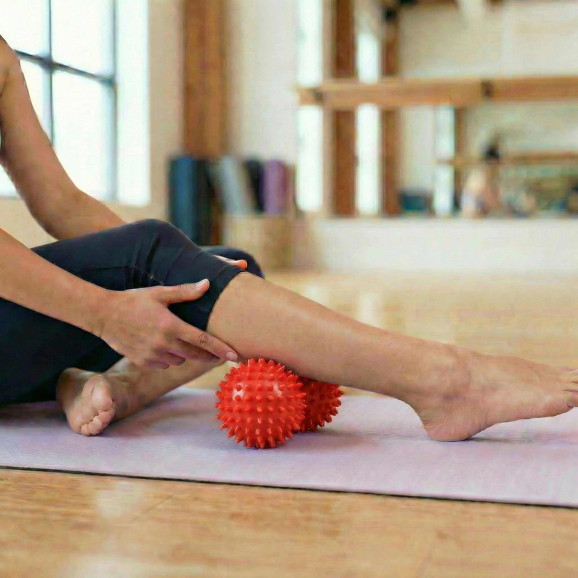 Anna-Kaci 4-PC Textured Peanut Massage Ball for Deep Tissue Spine and Muscle Relief