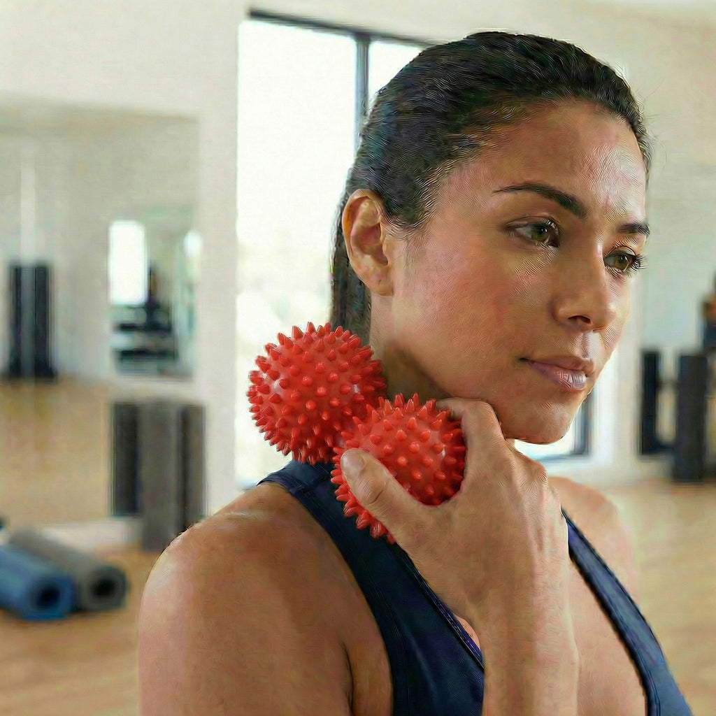 Anna-Kaci 4-PC Textured Peanut Massage Ball for Deep Tissue Spine and Muscle Relief