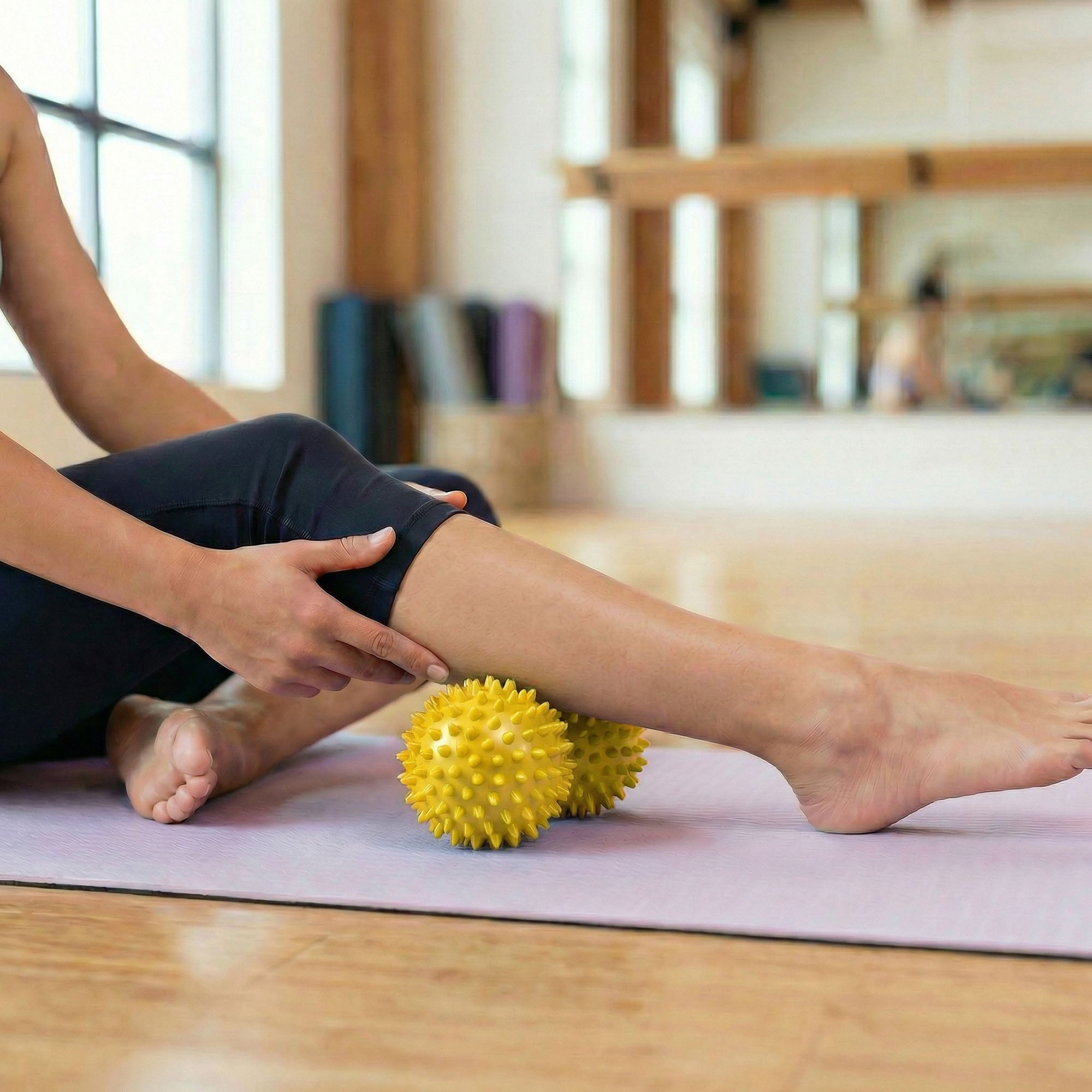 Anna-Kaci 4-PC Textured Peanut Massage Ball for Deep Tissue Spine and Muscle Relief