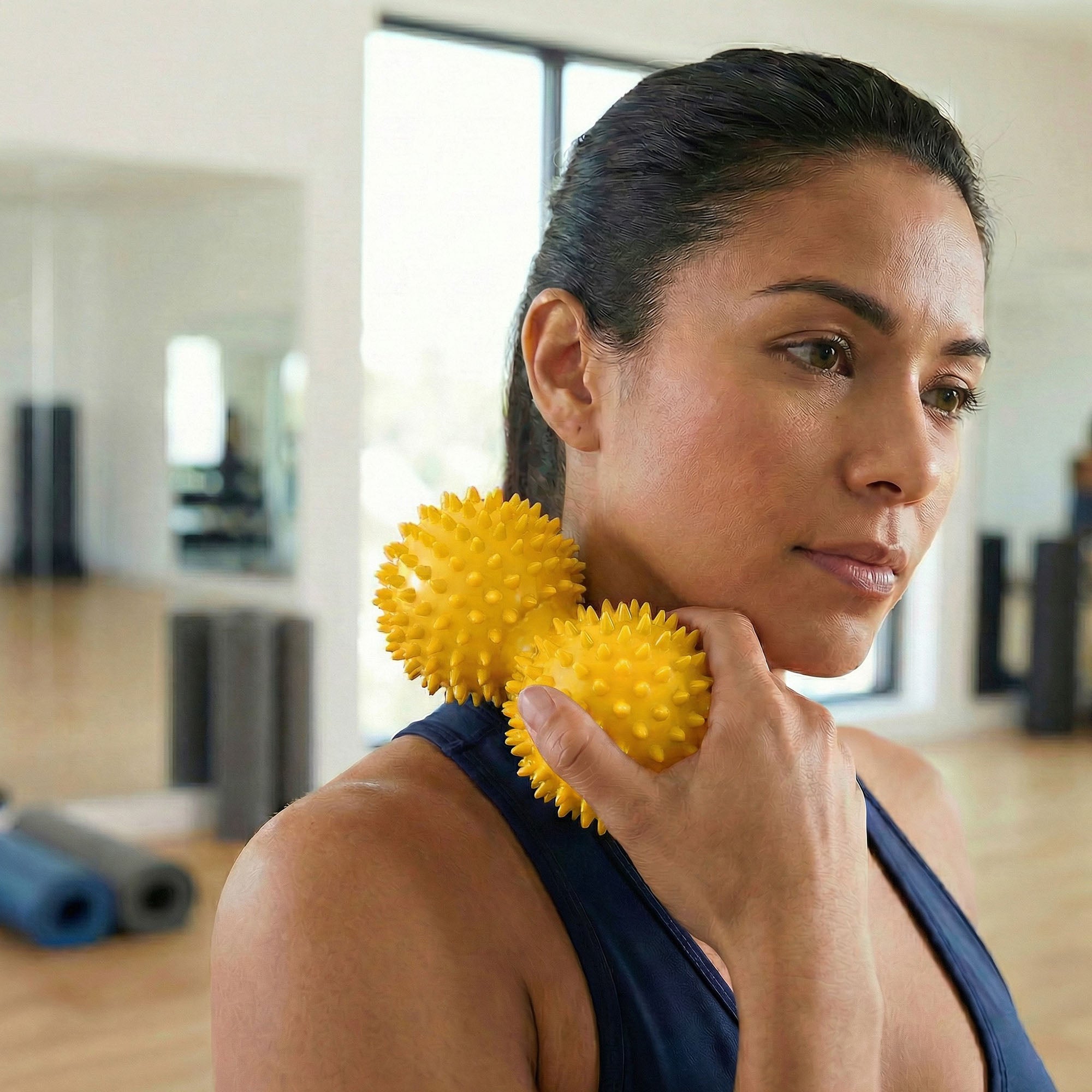Anna-Kaci 4-PC Textured Peanut Massage Ball for Deep Tissue Spine and Muscle Relief