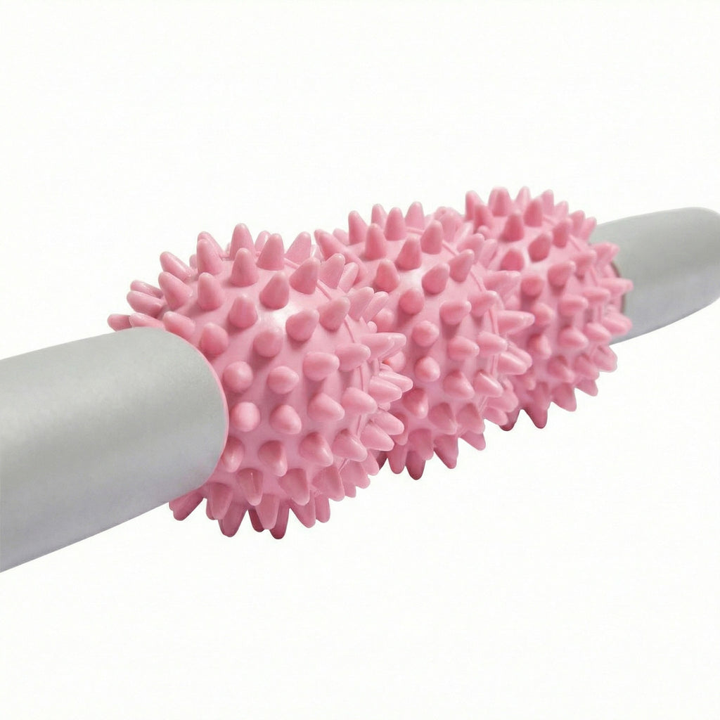 Anna-Kaci 2-PC Handheld Massage Roller with Textured Therapy Balls for Deep Tissue Relief