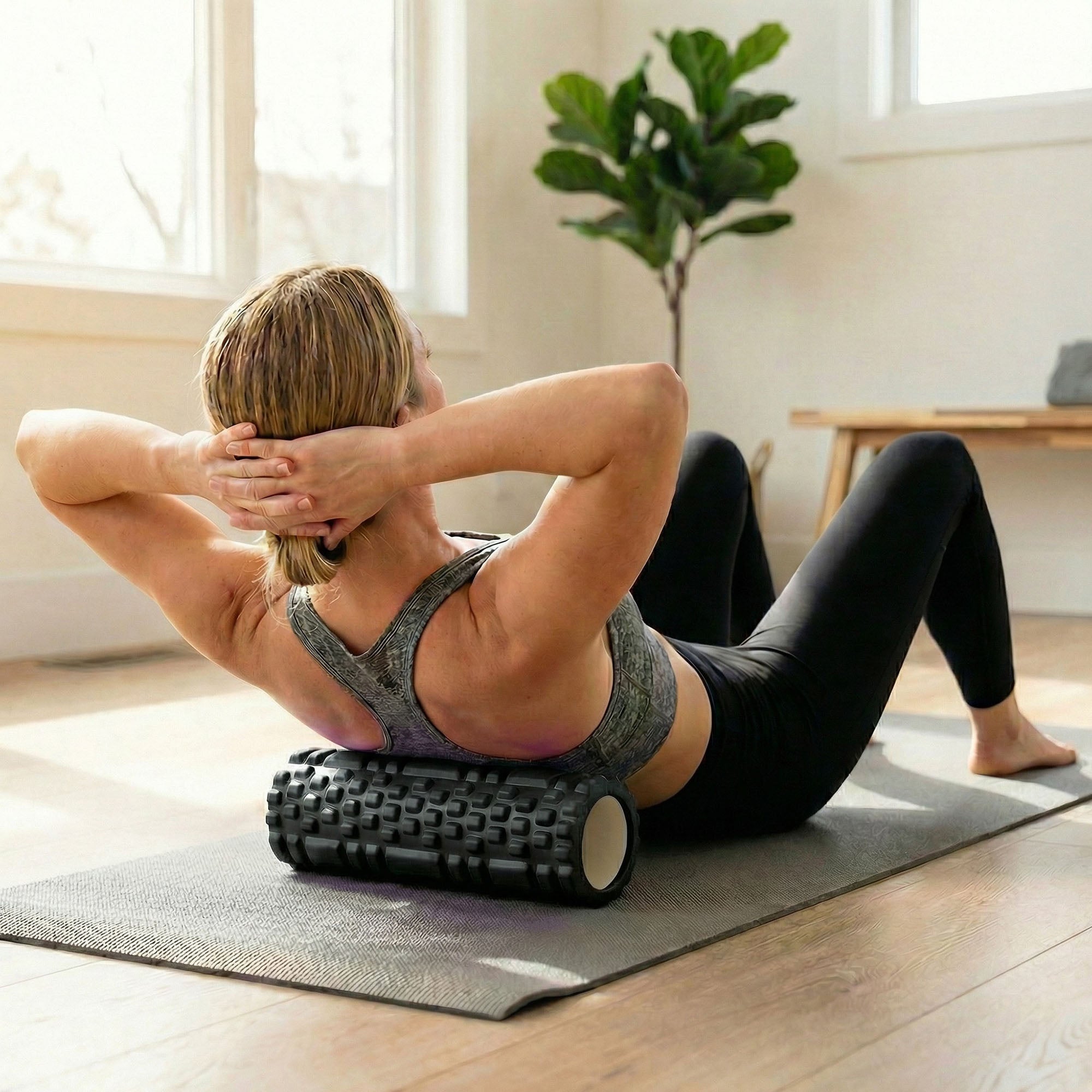 Anna-Kaci 2-PC Textured Foam Roller for Deep Tissue Muscle Recovery and Mobility