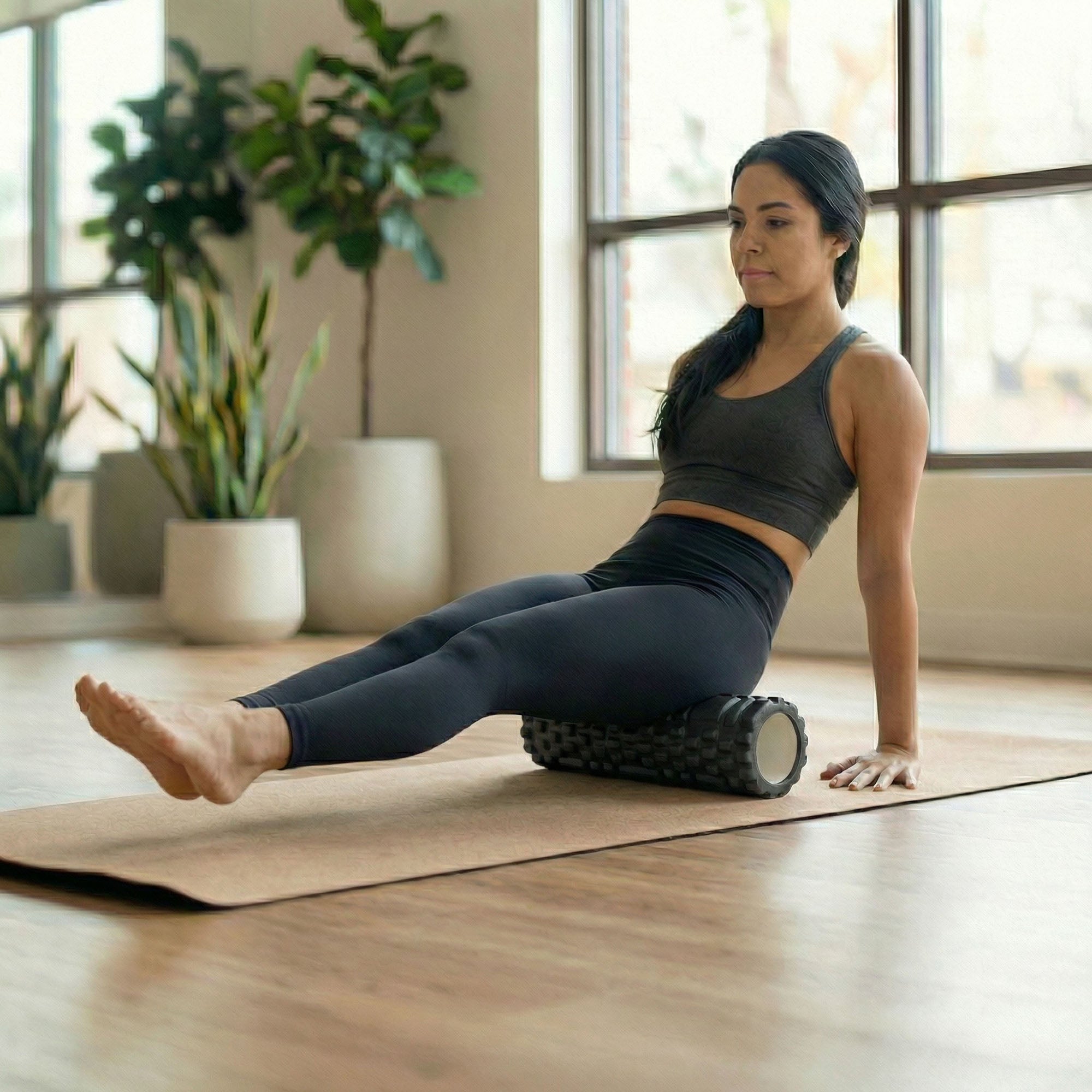 Anna-Kaci 2-PC Textured Foam Roller for Deep Tissue Muscle Recovery and Mobility